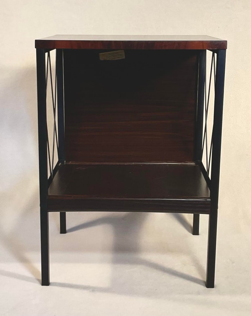 Vintage Lu Van Inc. Michigan 1950s Mid Century Modern Sofa Side End Table With Storage Shelf - 2