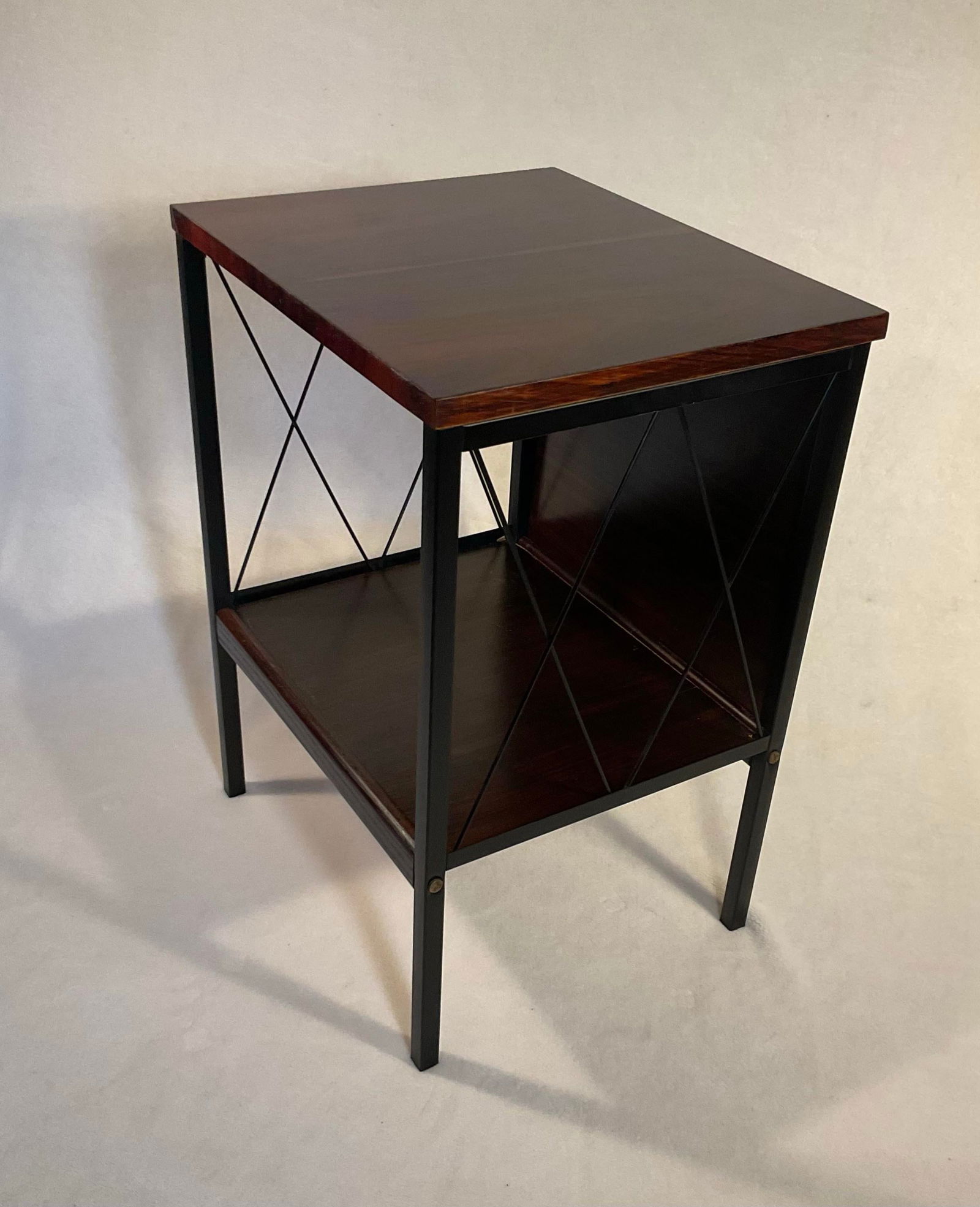 Vintage Lu Van Inc. Michigan 1950s Mid Century Modern Sofa Side End Table With Storage Shelf - 5