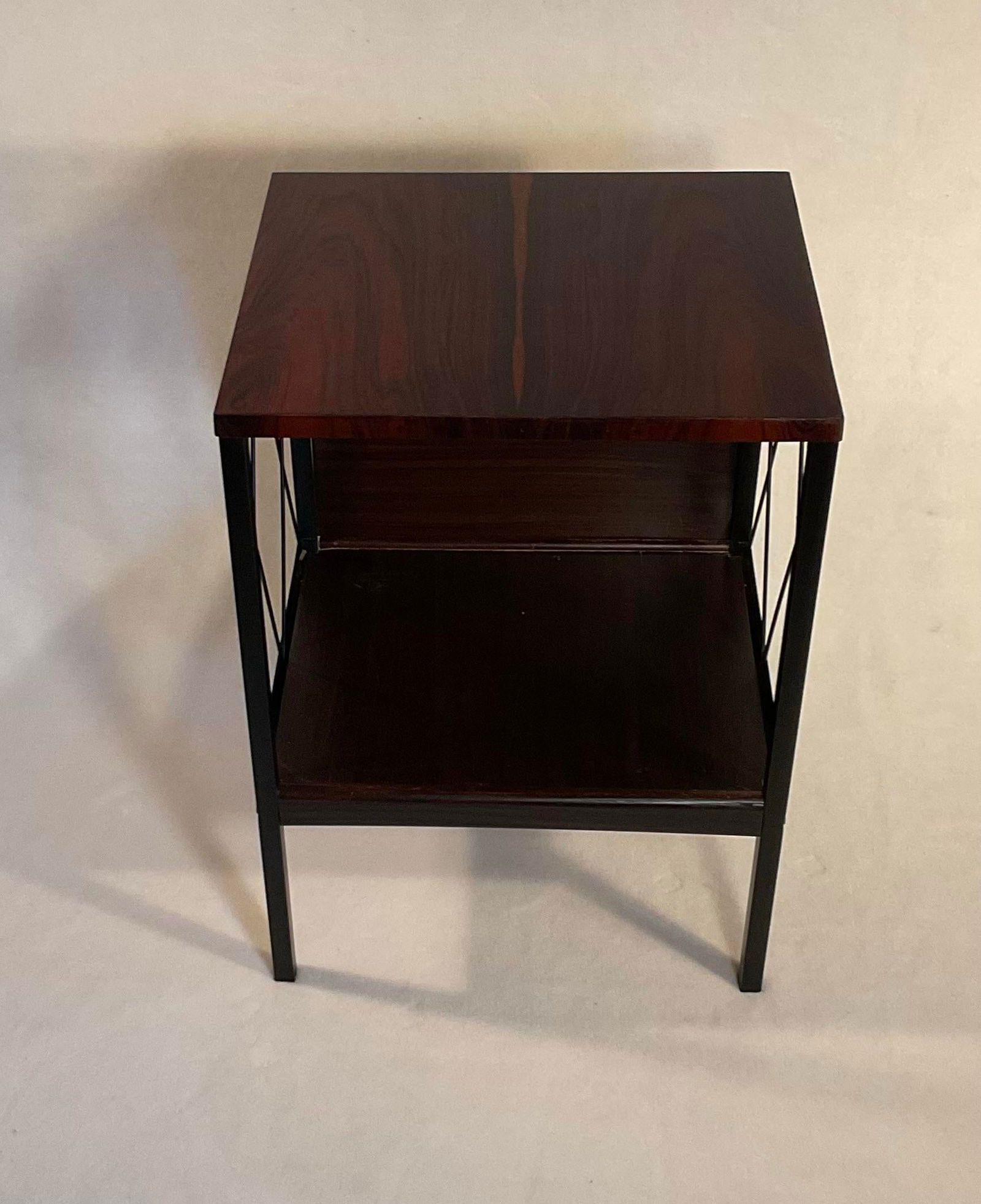 Vintage Lu Van Inc. Michigan 1950s Mid Century Modern Sofa Side End Table With Storage Shelf - 6