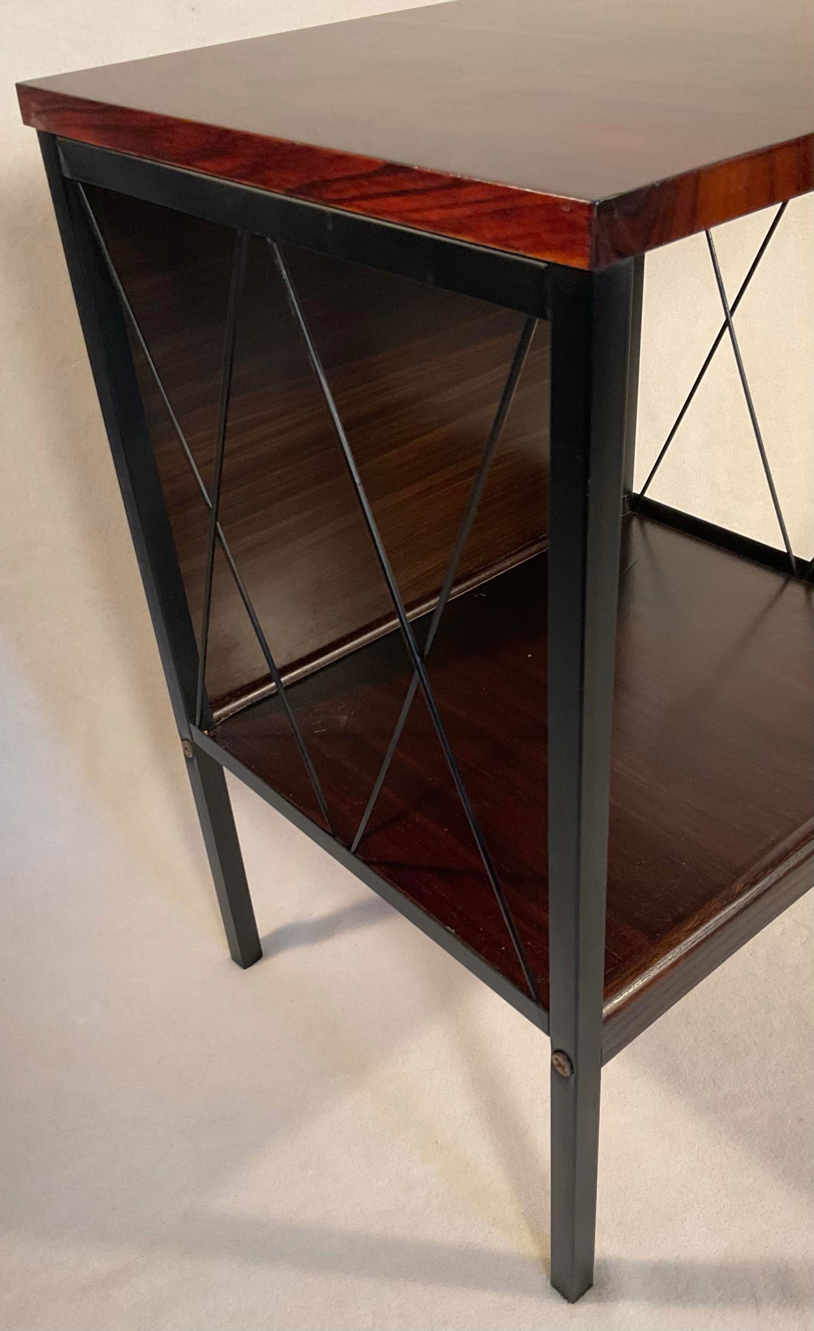 Vintage Lu Van Inc. Michigan 1950s Mid Century Modern Sofa Side End Table With Storage Shelf - 8