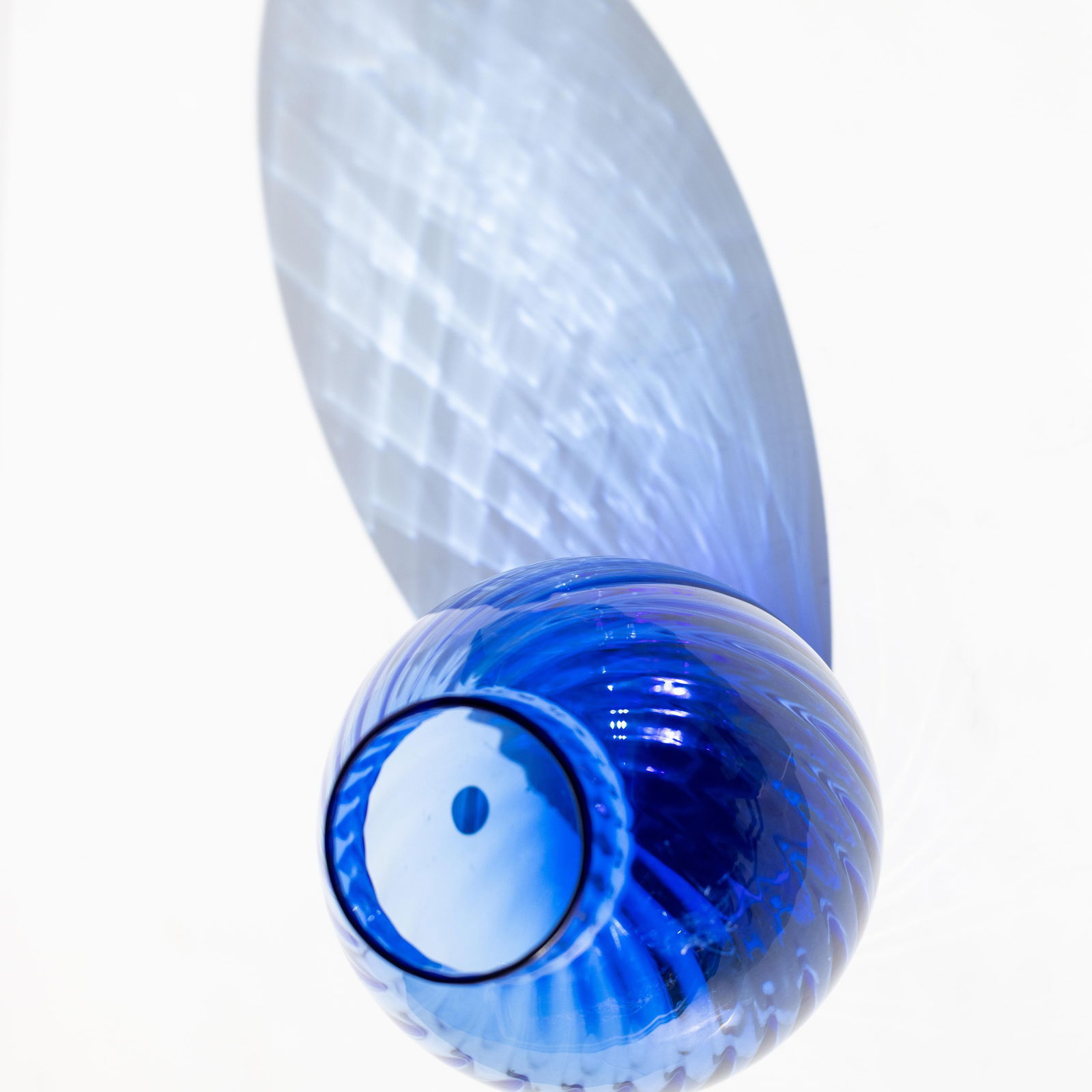 Mid 20th Century Tiffany & Co. Blue Spiral-Cut Glass Vase - 4