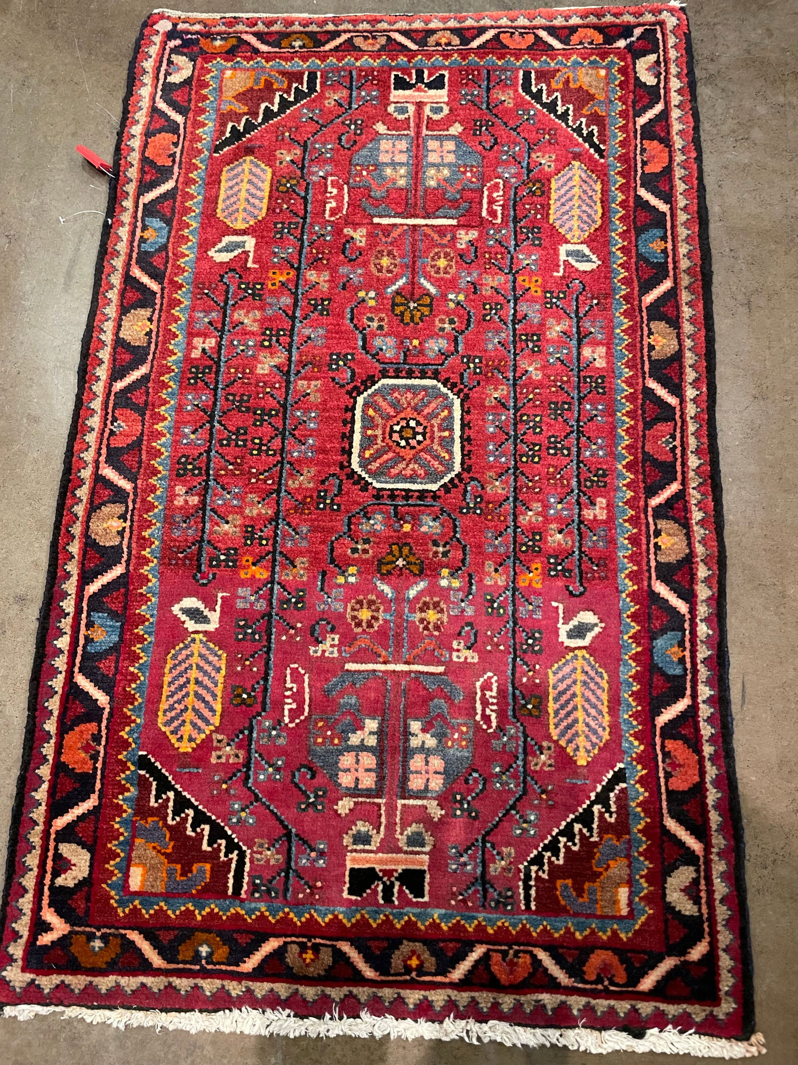 1990s Handwoven Persian Karajeh Area Rug 2'0" X 3'4" - 3
