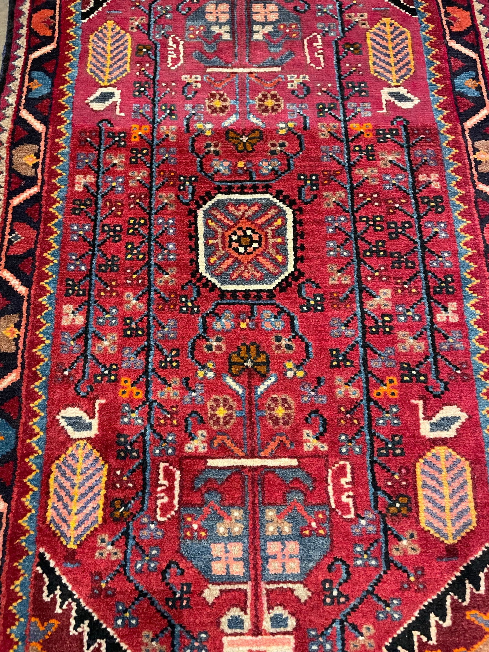 1990s Handwoven Persian Karajeh Area Rug 2'0" X 3'4" - 5