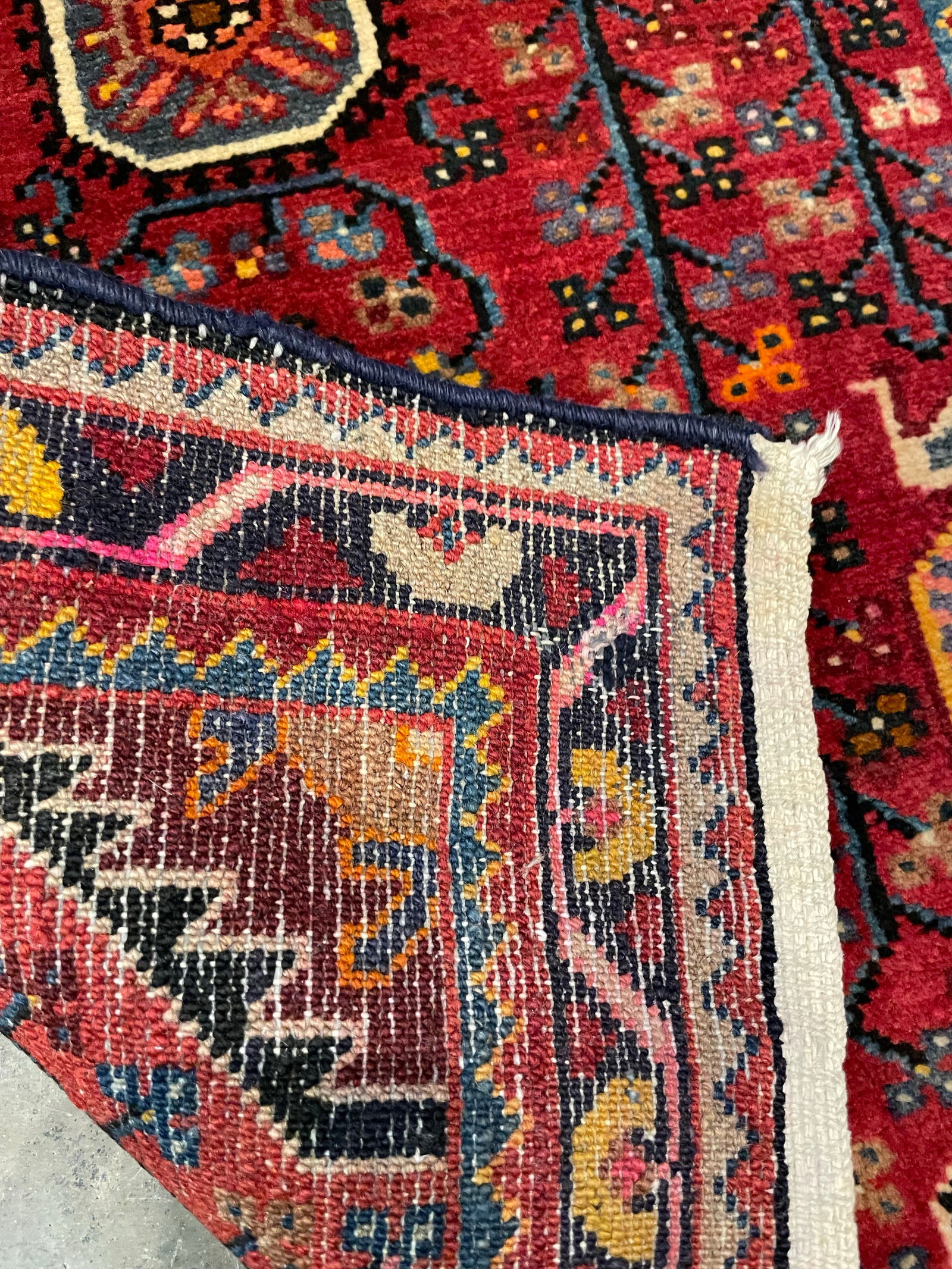 1990s Handwoven Persian Karajeh Area Rug 2'0" X 3'4" - 6