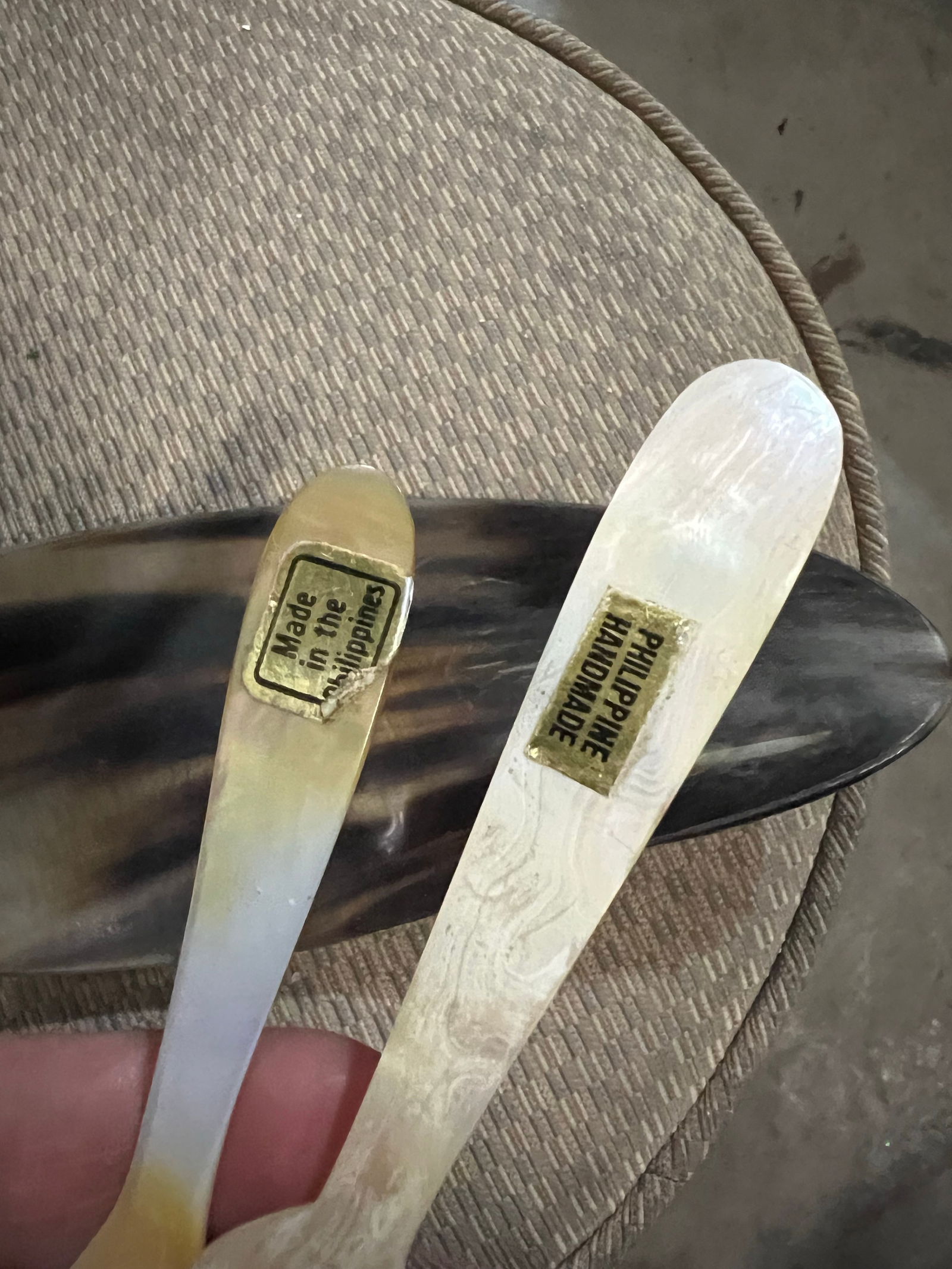 Pair of 1970s Mother-Of-Pearl Small Fork and Spoon - 7