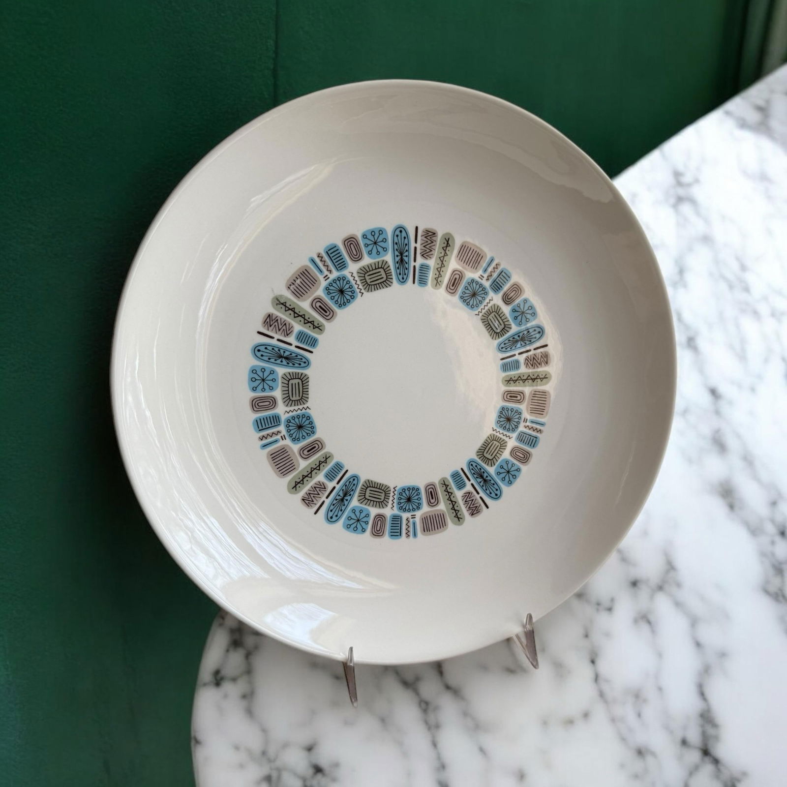 Mid-Century Modern Atomic Canonsburg Temporama Dinner Plates - Set of 5 - 2