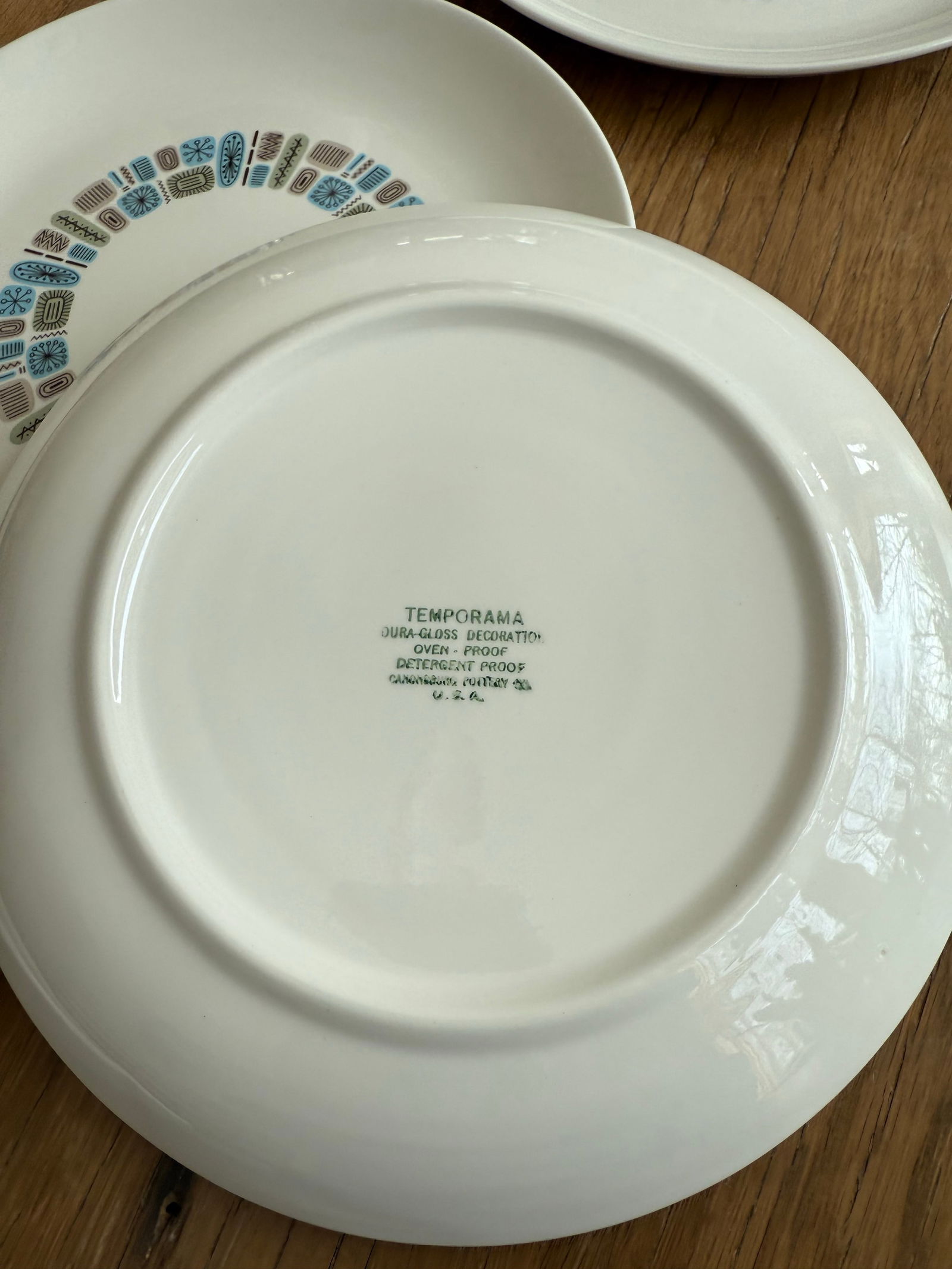 Mid-Century Modern Atomic Canonsburg Temporama Dinner Plates - Set of 5 - 4