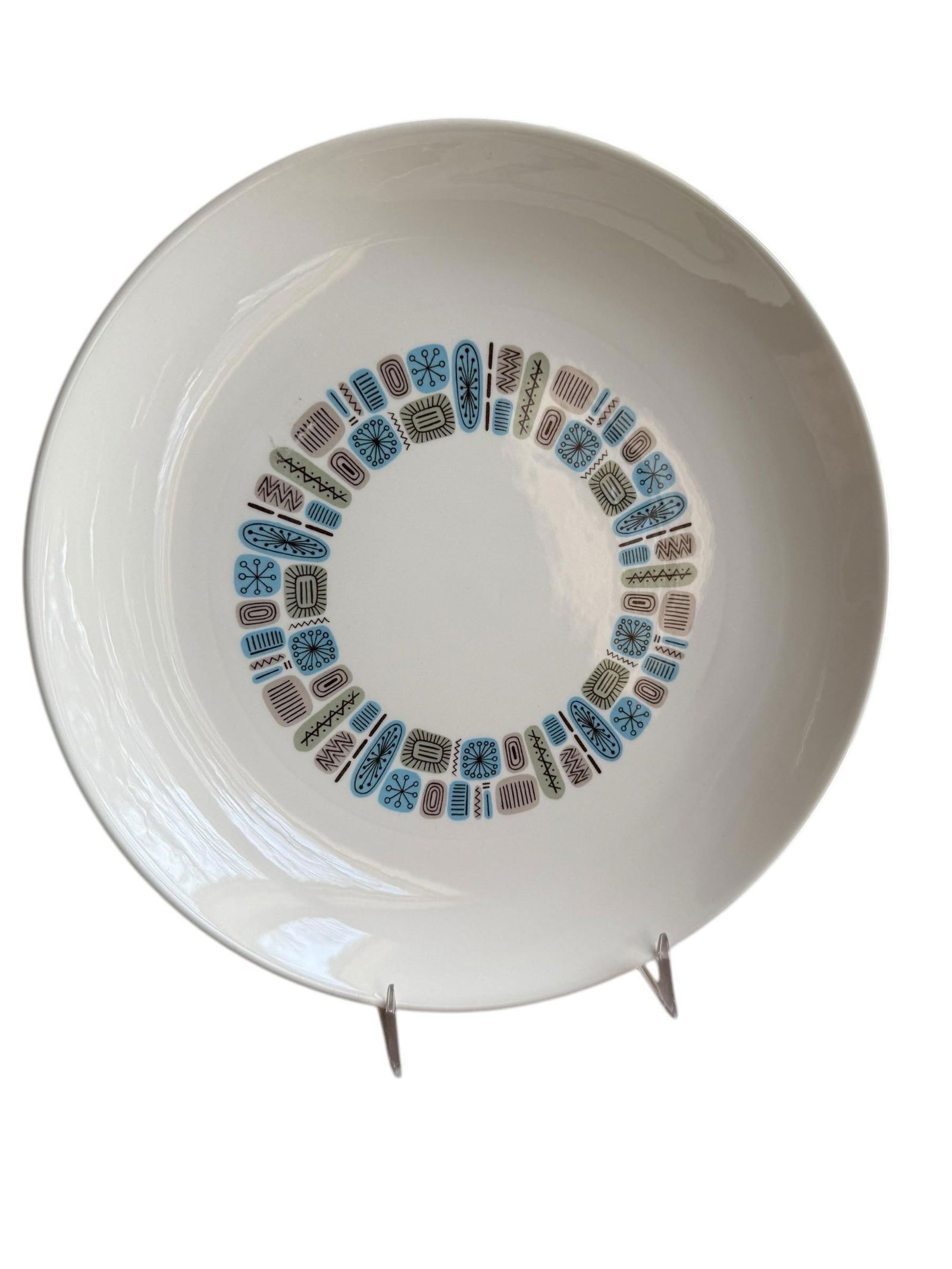 Mid-Century Modern Atomic Canonsburg Temporama Dinner Plates - Set of 5 - 6