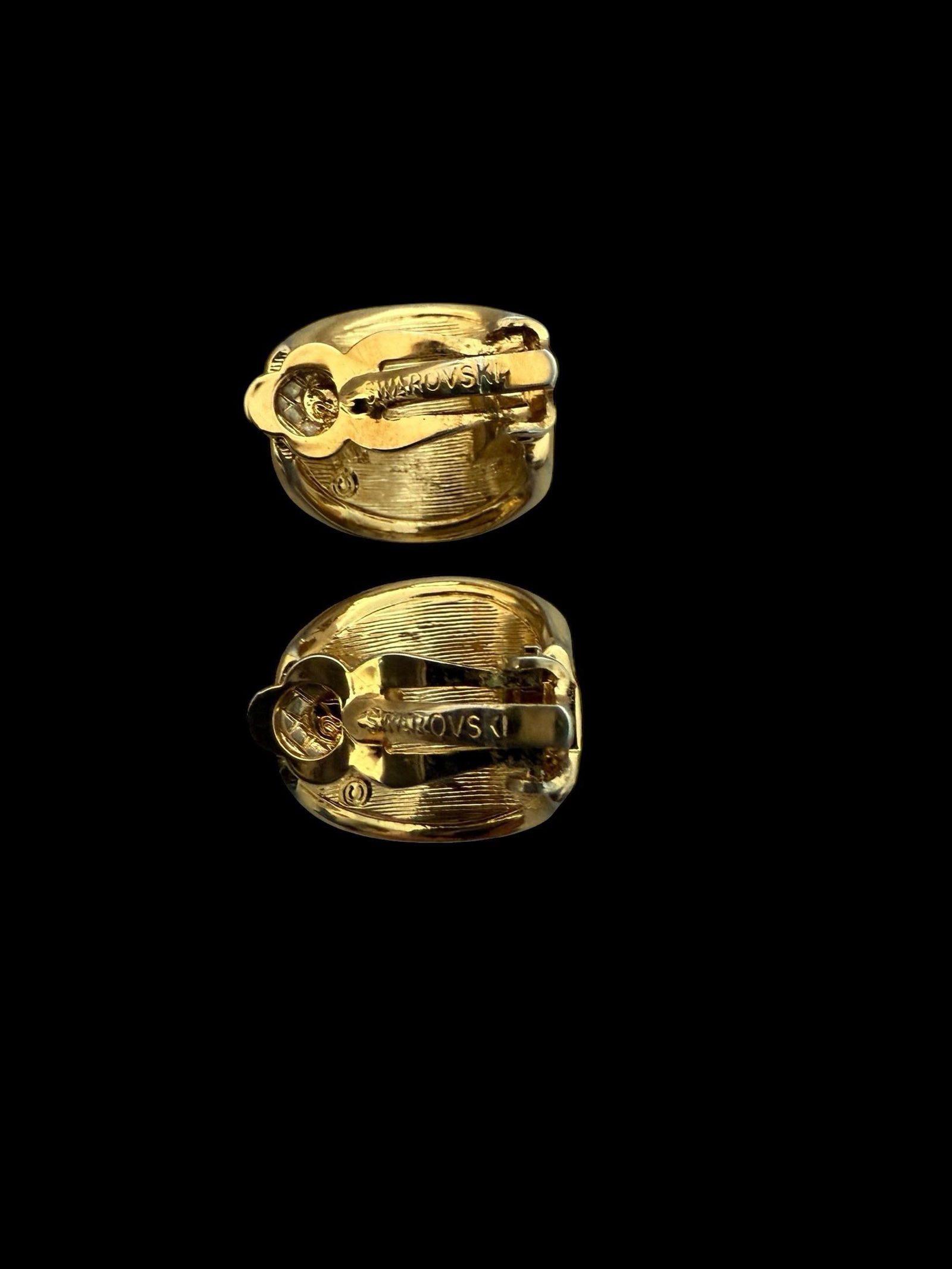 1980s Vintage Signed Swarovski Clip on Earrings, A Pair - 5