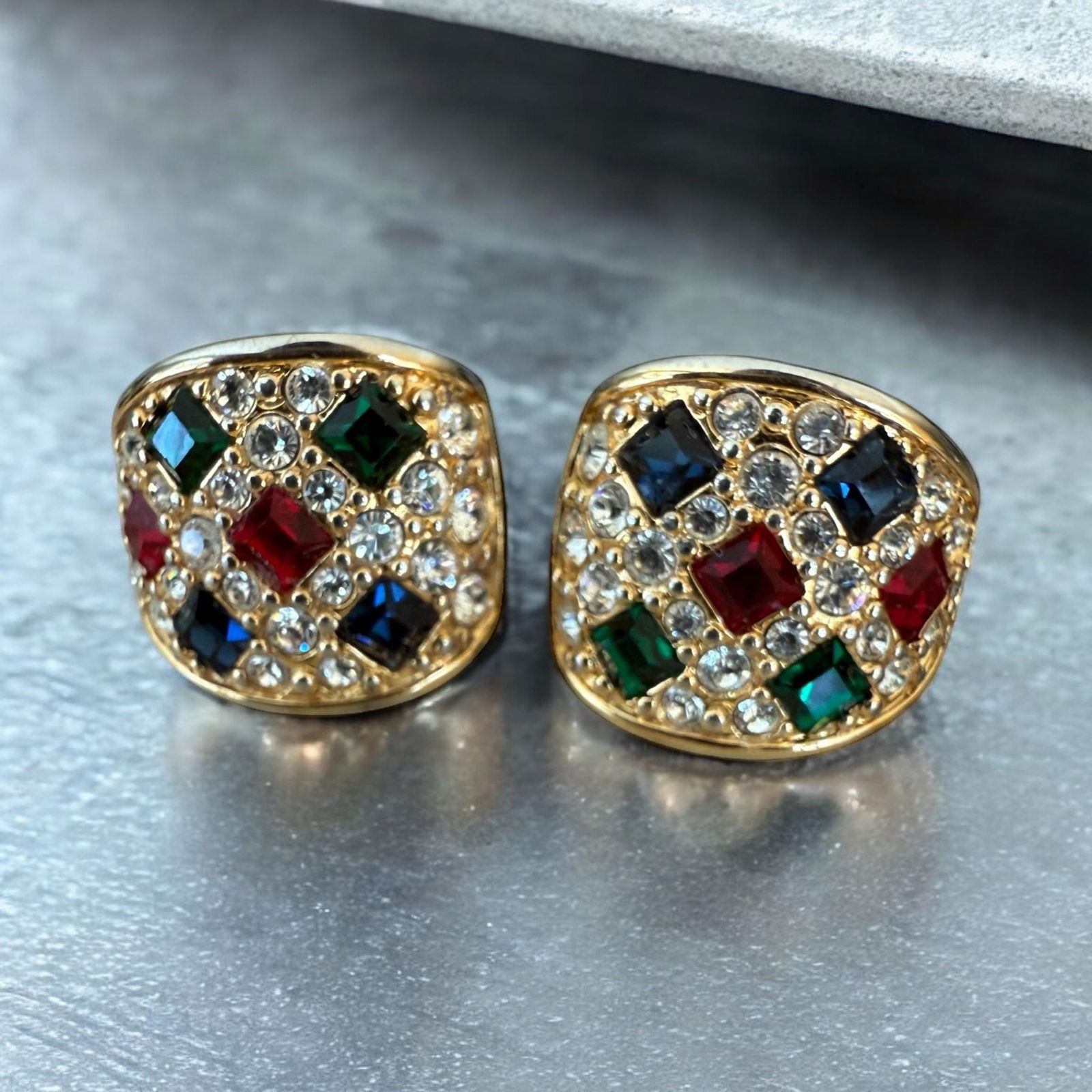 1980s Vintage Signed Swarovski Clip on Earrings, A Pair - 7