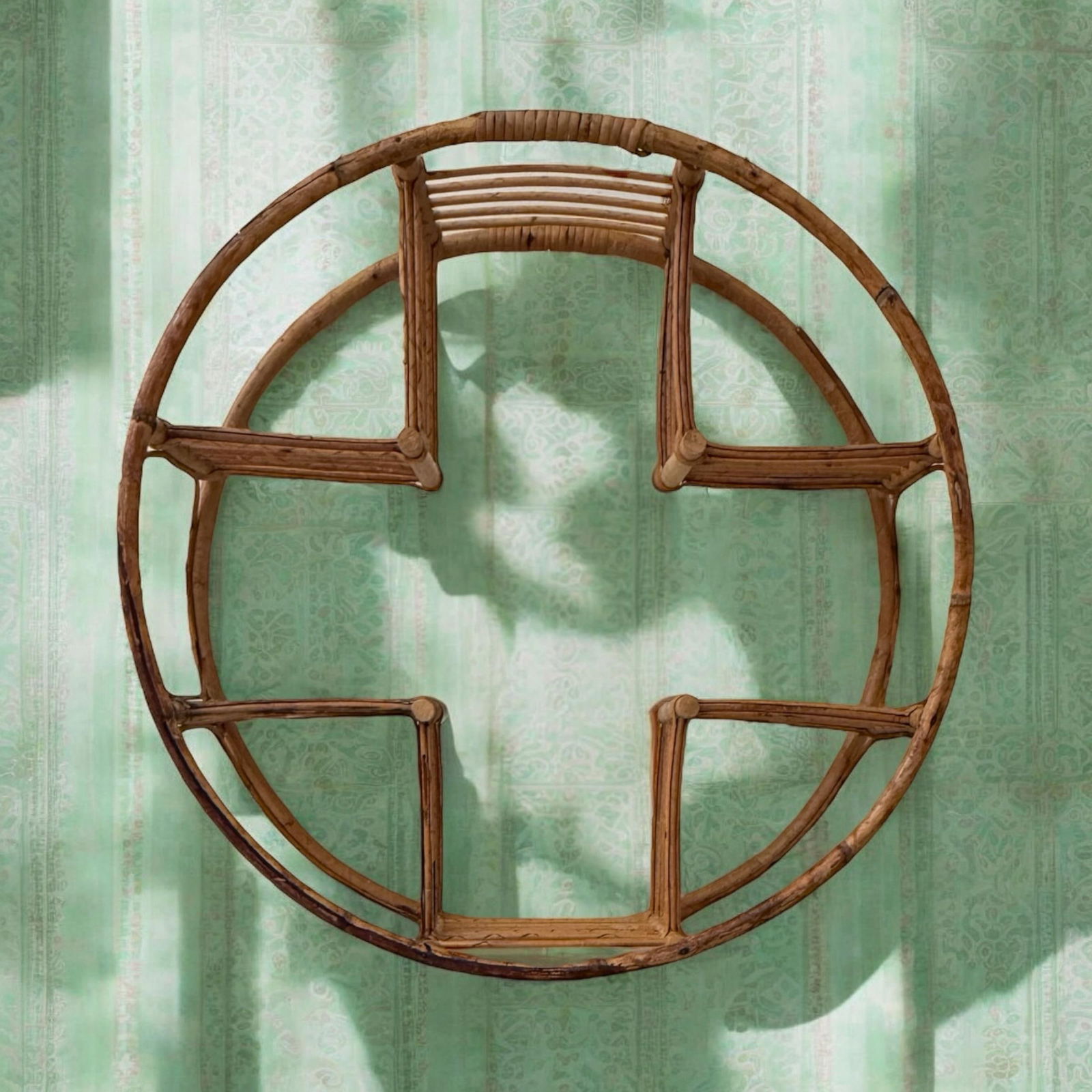 Coastal Bent Bamboo Round Shelf - 2