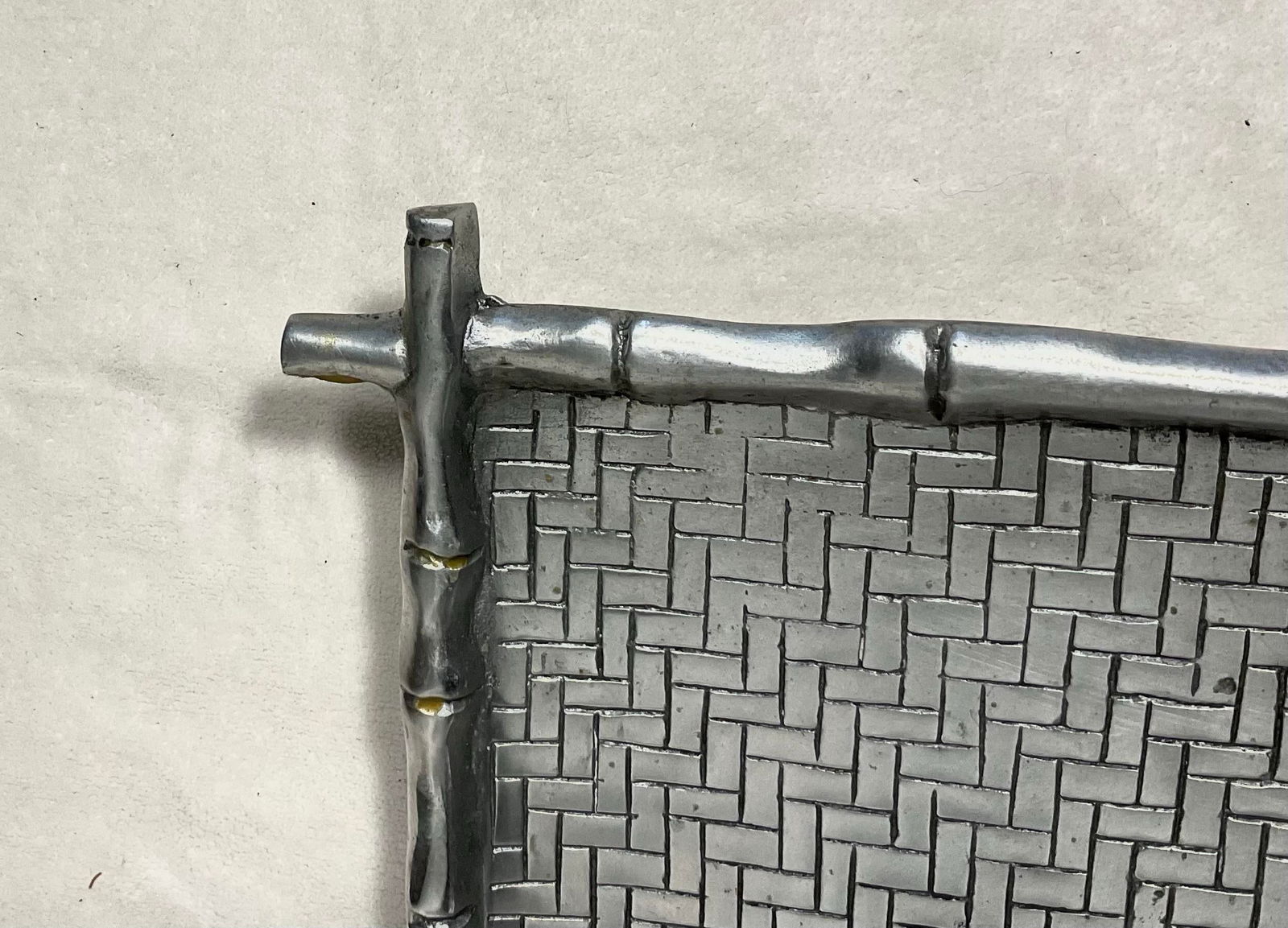 Mariposa Aluminum Bamboo Oversized Serving Platter, Hecho en Mexico, Circa 1980s - 7