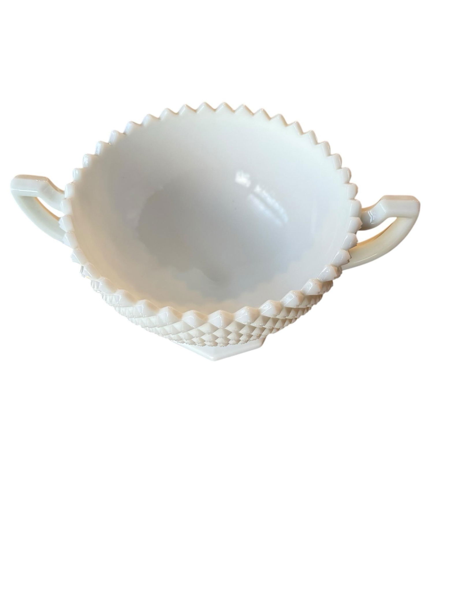 Mid 20th Century Westmoreland Trophy Diamond Hobnail Compote Pedestal Bowl - 5