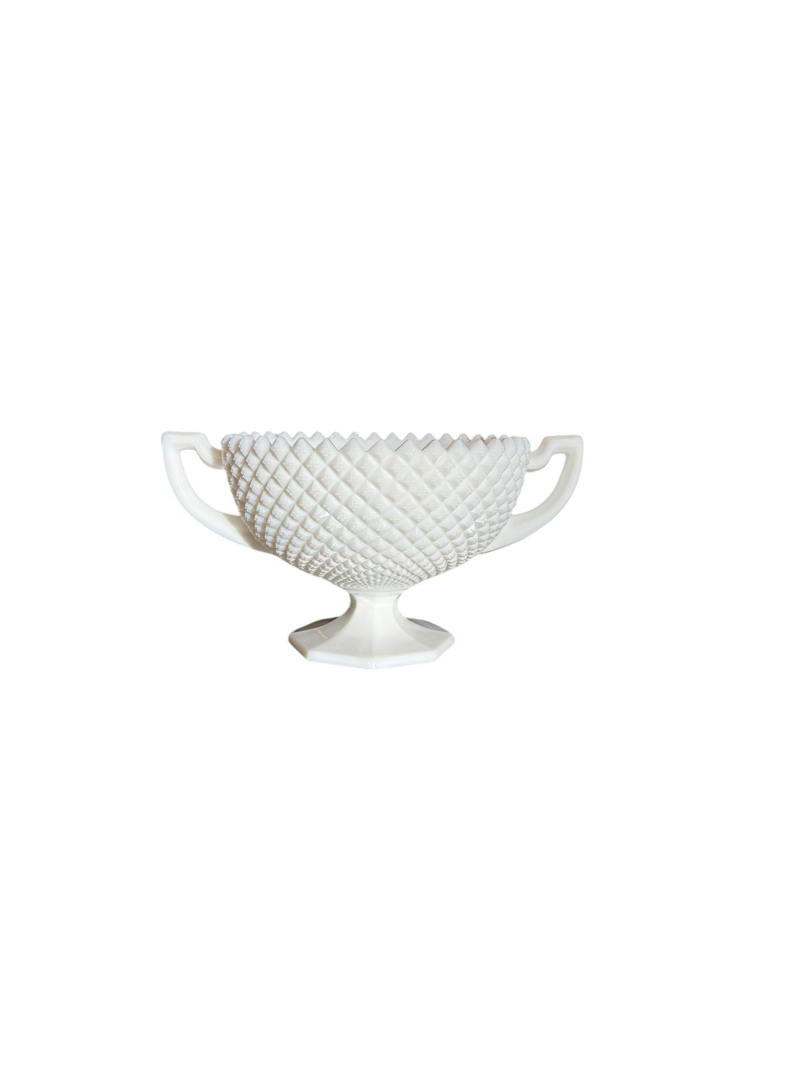 Mid 20th Century Westmoreland Trophy Diamond Hobnail Compote Pedestal Bowl - 7