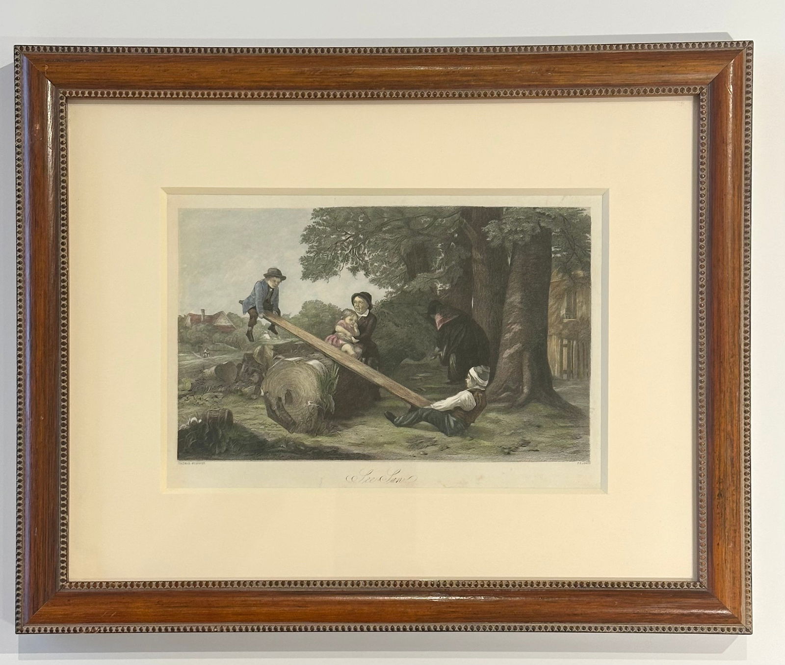 See Saw, Original Framed Engraving, C. 1850 - 2