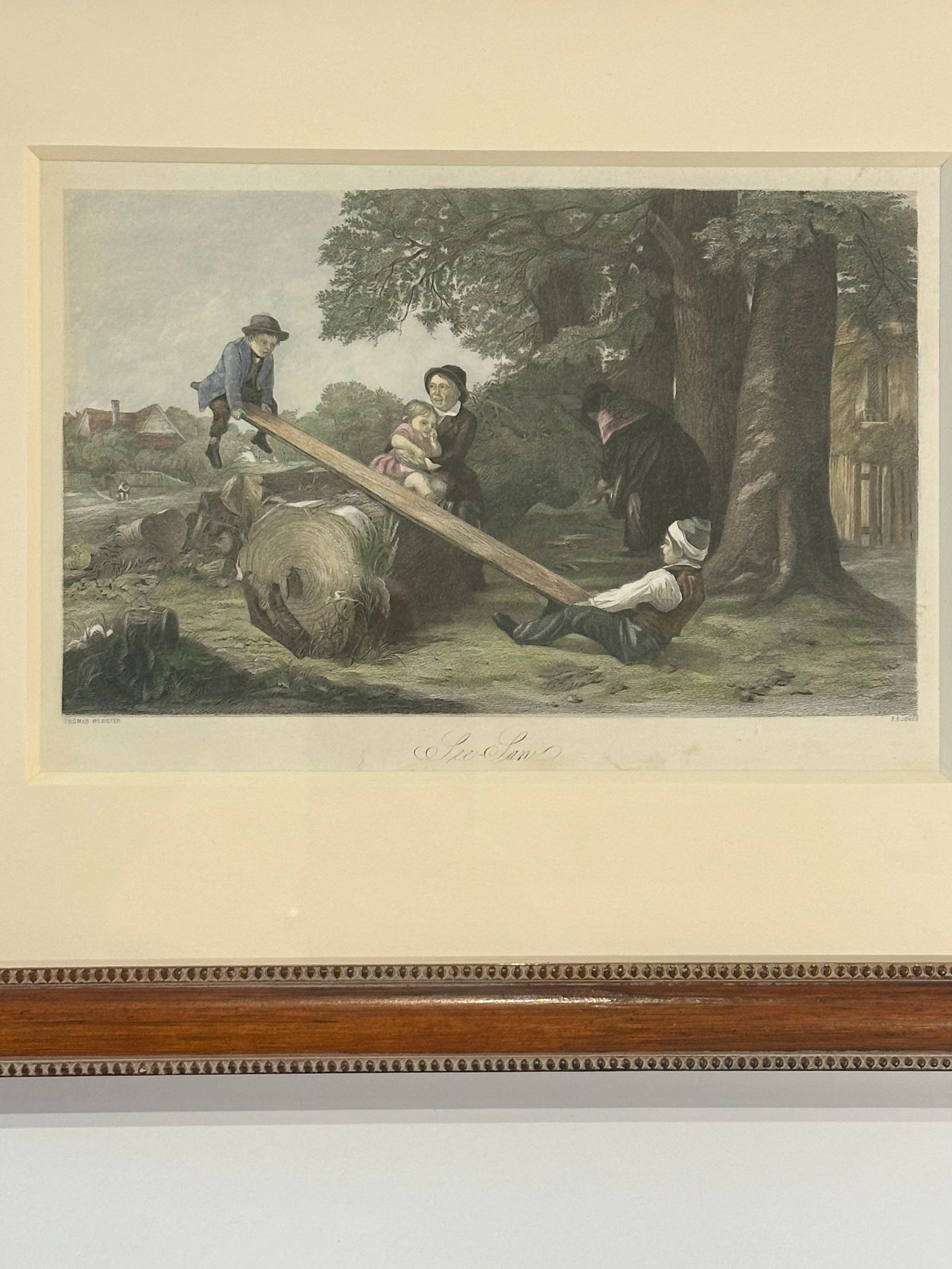 See Saw, Original Framed Engraving, C. 1850 - 5
