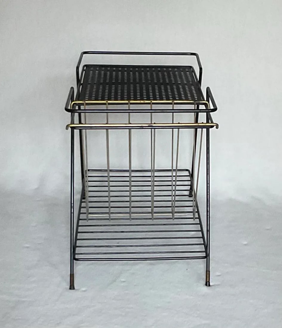 Vintage 1960s Mathieu Mategot Style Mid-Century Modern Magazine Rack Table - 3