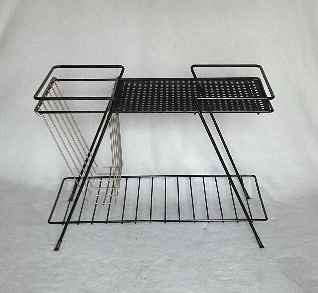 Vintage 1960s Mathieu Mategot Style Mid-Century Modern Magazine Rack Table - 4