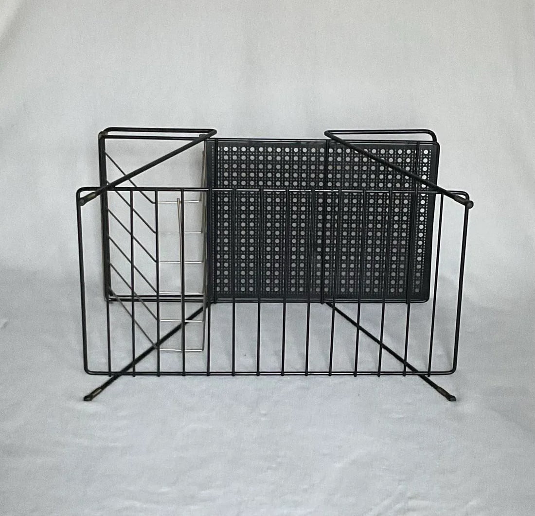 Vintage 1960s Mathieu Mategot Style Mid-Century Modern Magazine Rack Table - 6