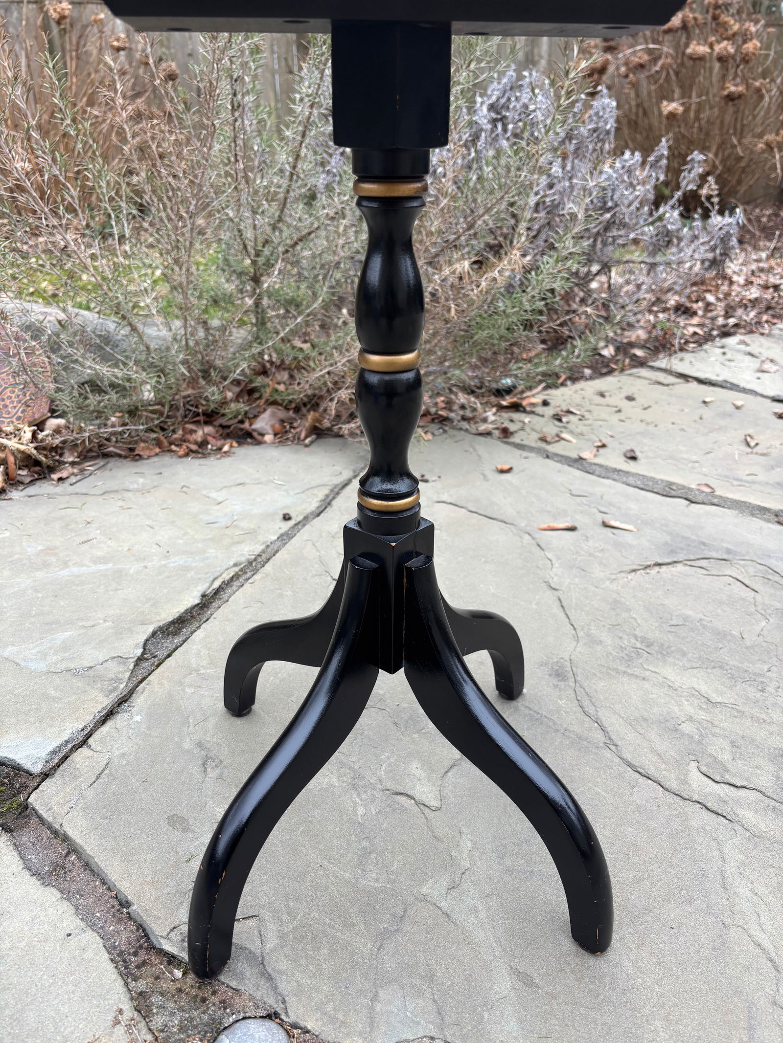 1960s Vintage Hitchcock Stenciled Candlestick Table - 3