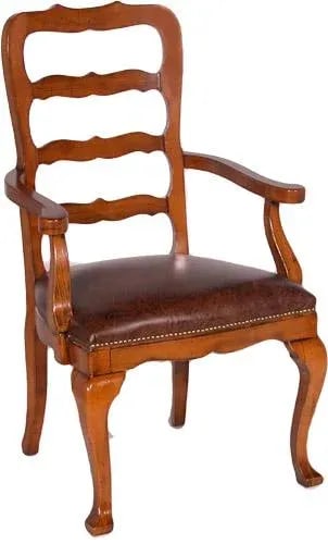 Ladder Back Arm Chair in a Cappuccino Finish - 11