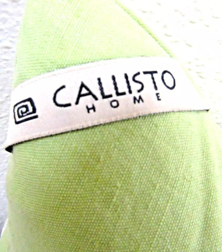 1990s Callisto Home Green With White Embroidered Down Decorator Pillow - 7