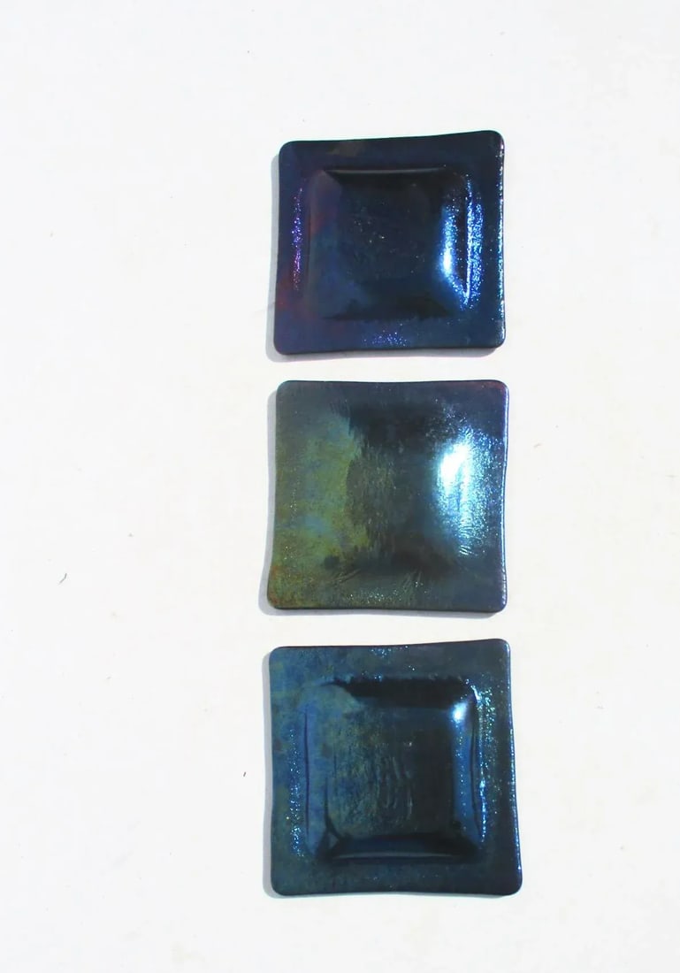 Dichroic Glass Desk Trays - Set of 3 - 2
