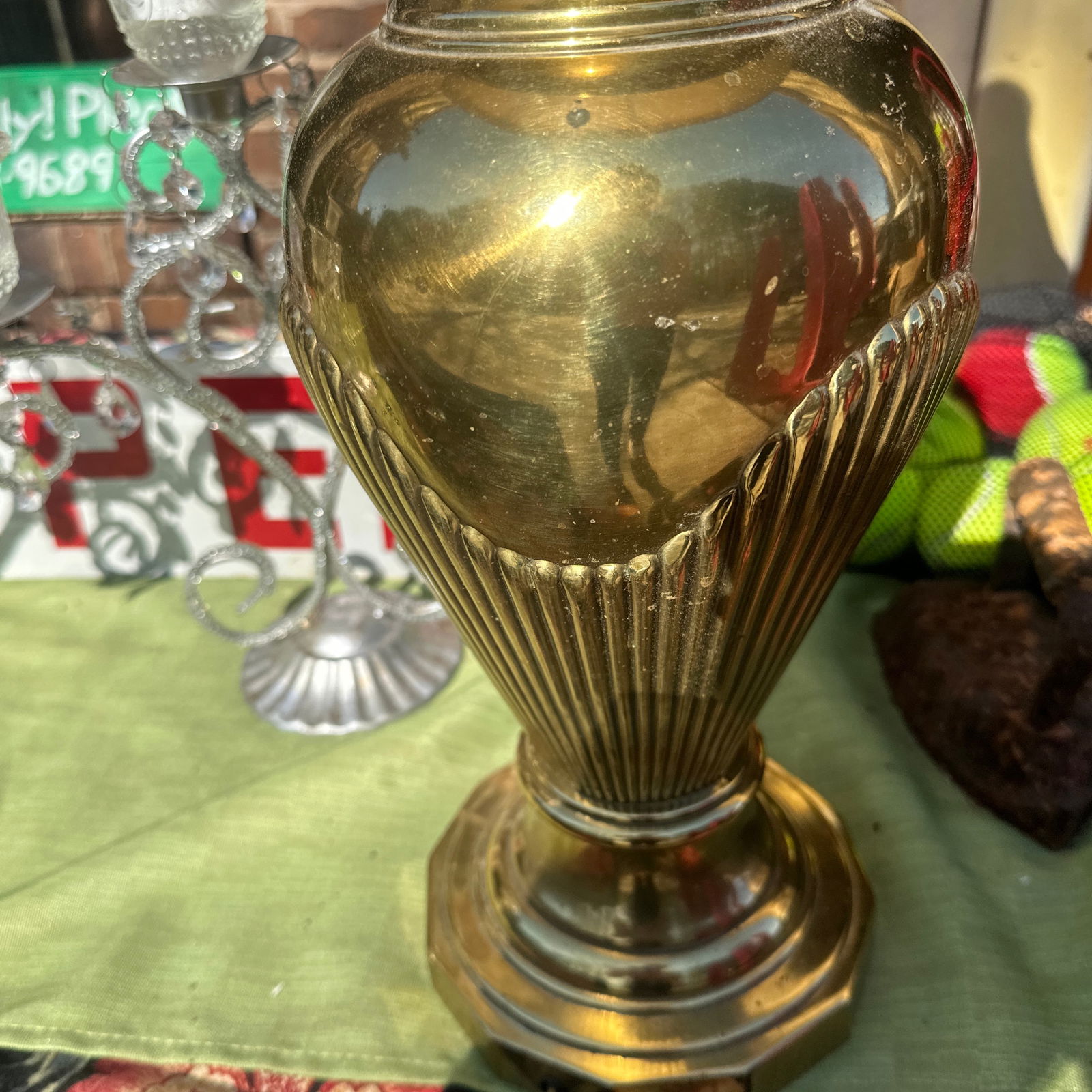 Vintage Solid Brass Shell Design Lamp - 7