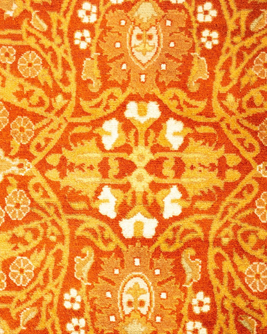 Mogul, One-of-a-Kind Hand-Knotted Runner Rug - Orange, 3' 0" x 7' 3" - 3
