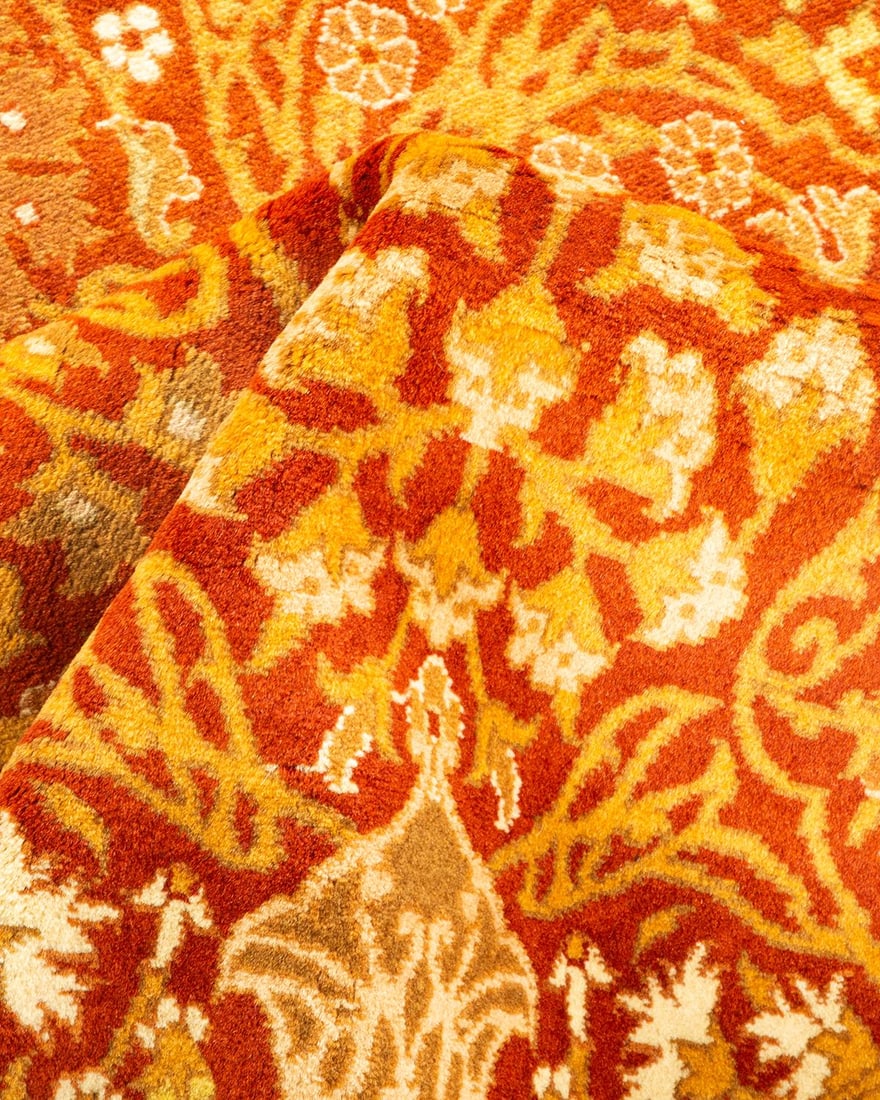 Mogul, One-of-a-Kind Hand-Knotted Runner Rug - Orange, 3' 0" x 7' 3" - 7