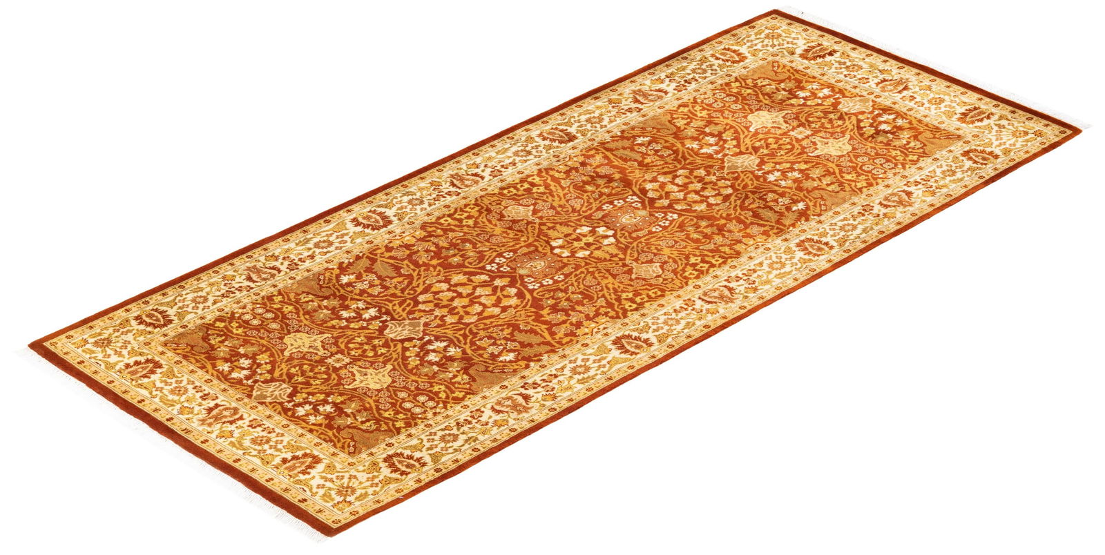 Mogul, One-of-a-Kind Hand-Knotted Runner Rug - Orange, 3' 0" x 7' 3" - 8