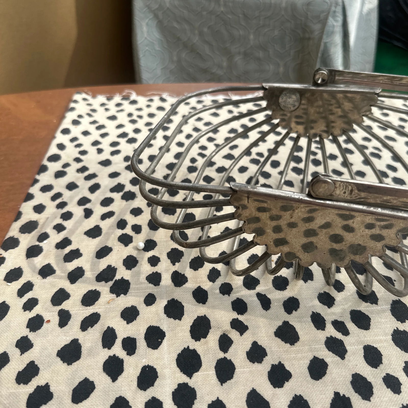 1970s Silver Wire Fruit Basket With Handle - 6
