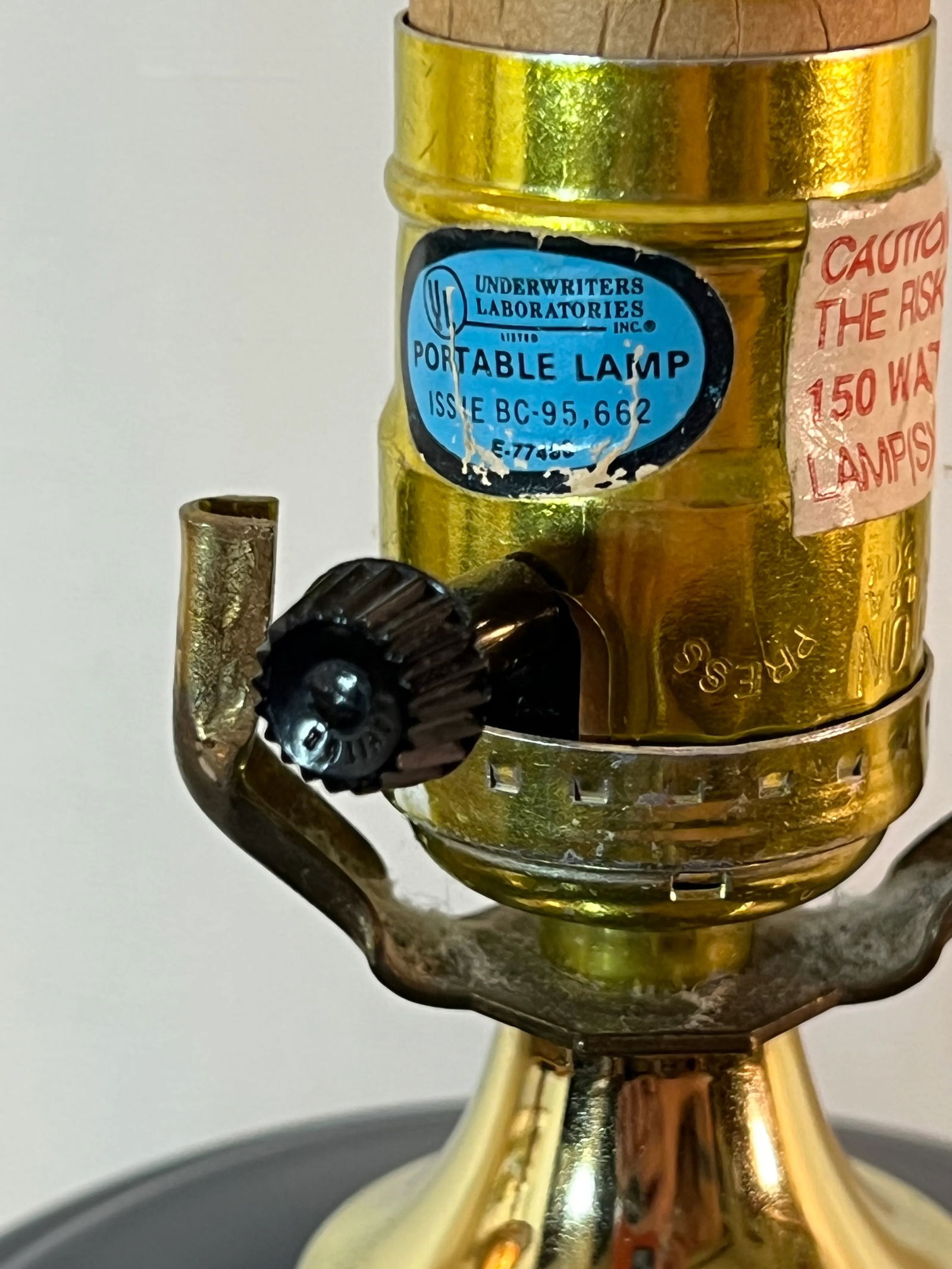 Vintage Hollywood Regency Cobalt Blue Fluted Ginger Jar Table Lamp on Brass Stand - 9