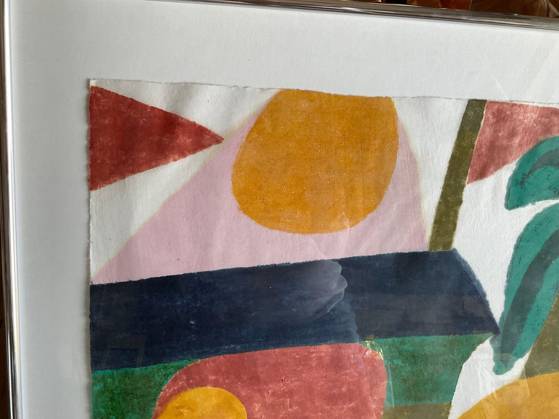 1980s Original Signed Carol Summers "Basholi" Woodcut, Framed - 9