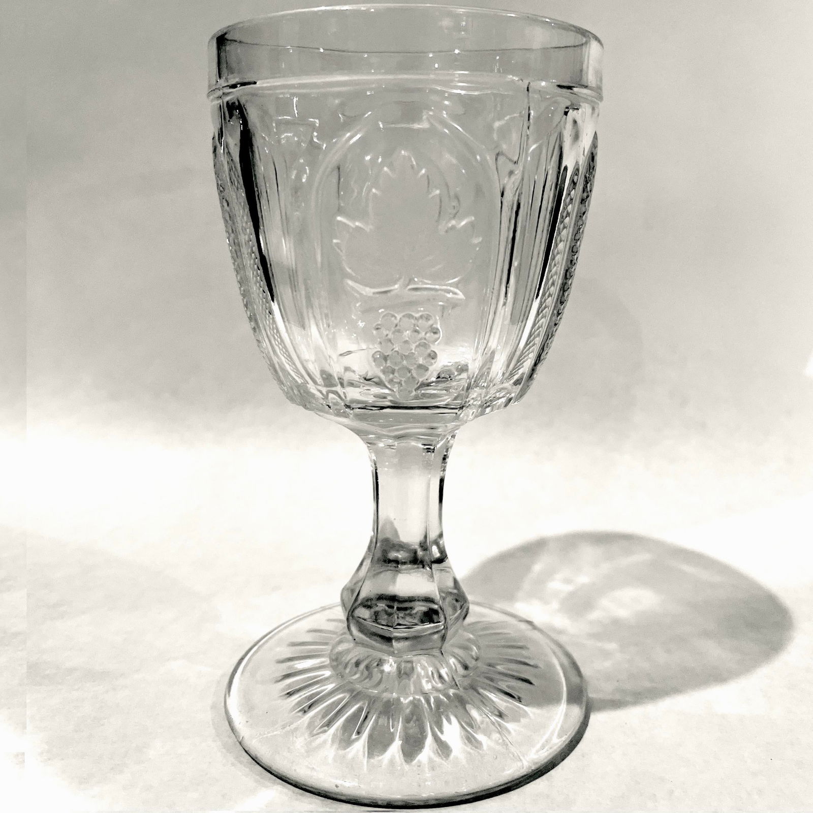 1870's E. A. P. G.. Flint Glass "Grape and Magnet" Water Goblets - Set of 4 - 2