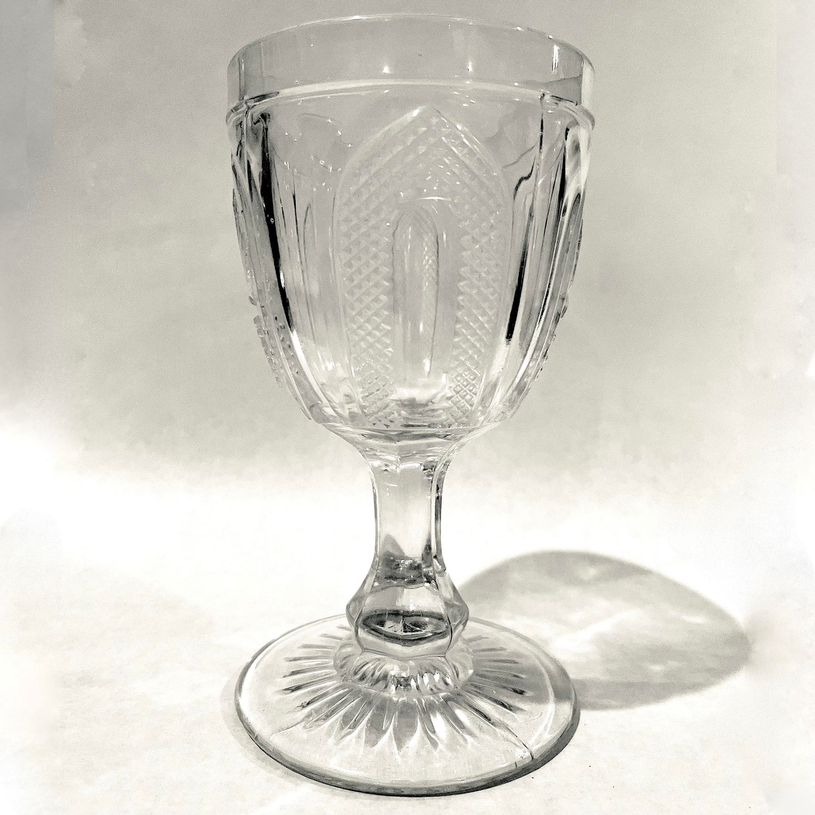 1870's E. A. P. G.. Flint Glass "Grape and Magnet" Water Goblets - Set of 4 - 4