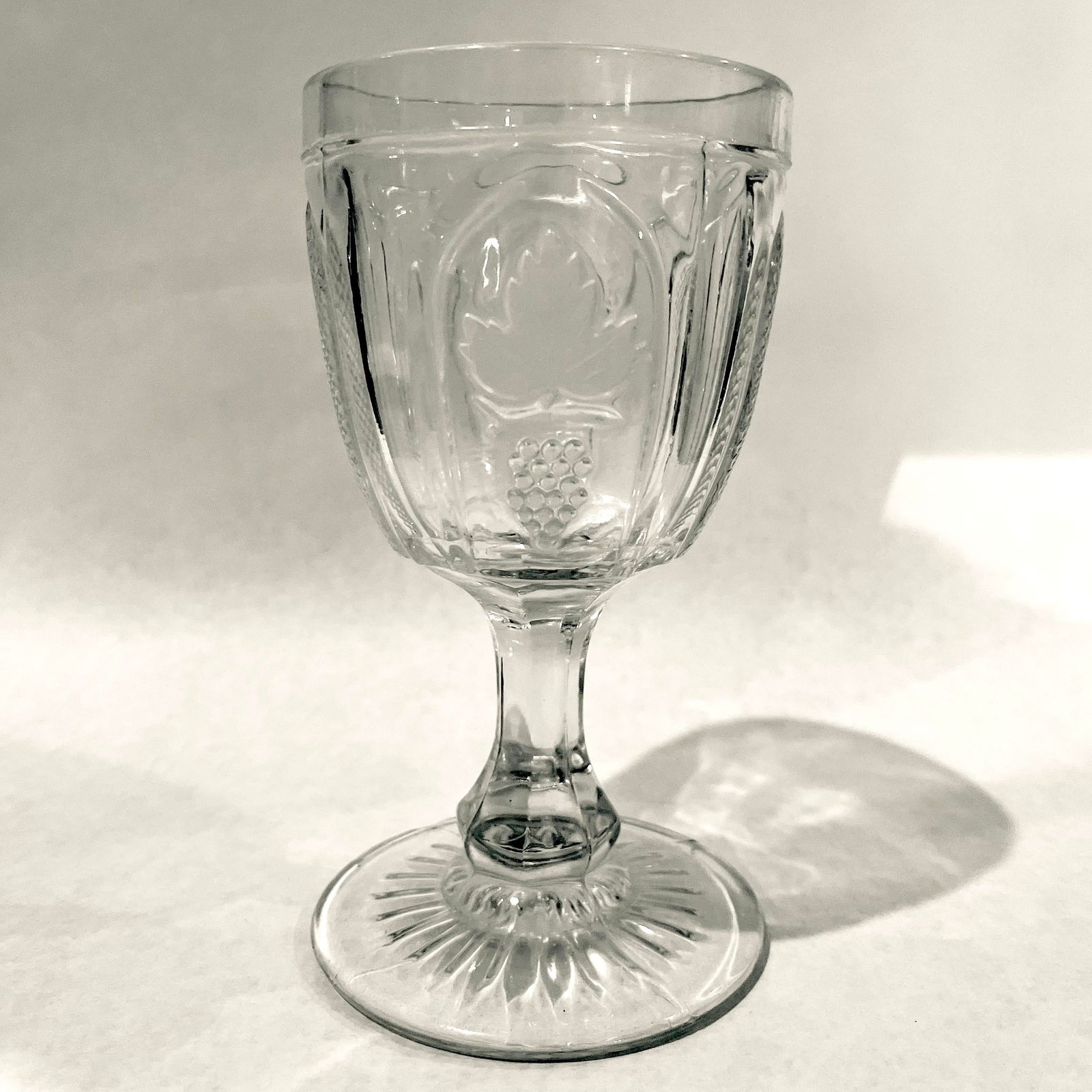 1870's E. A. P. G.. Flint Glass "Grape and Magnet" Water Goblets - Set of 4 - 6