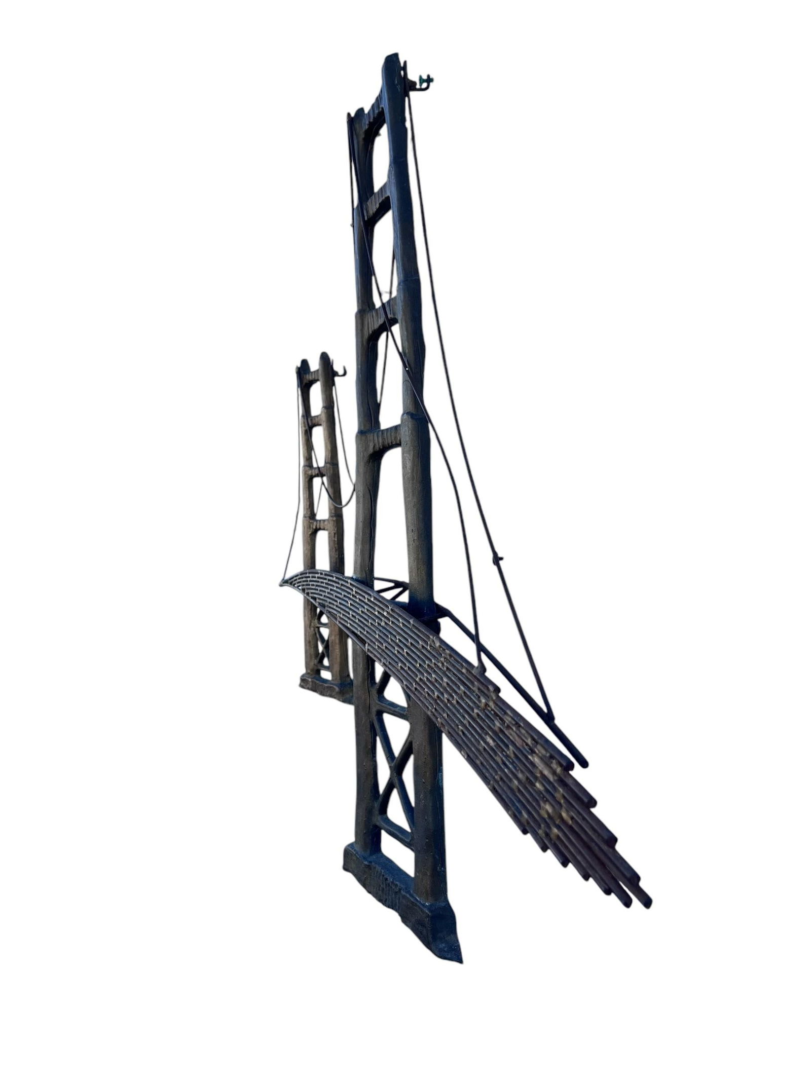 1960s Bijan Signed Modernist Copper Golden State Bridge Wall Sculpture - 2