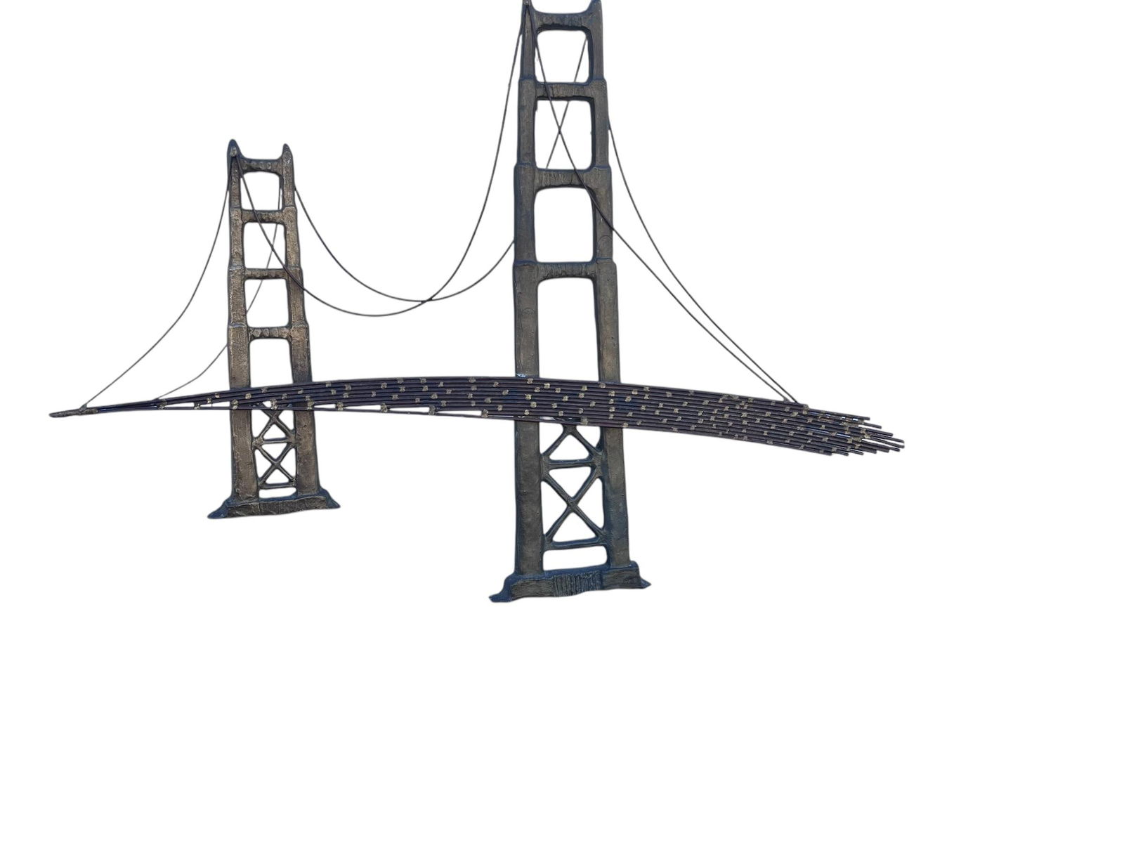 1960s Bijan Signed Modernist Copper Golden State Bridge Wall Sculpture - 5
