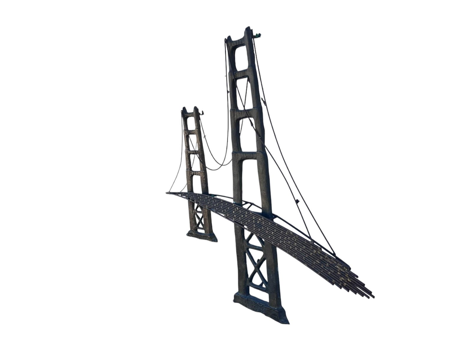 1960s Bijan Signed Modernist Copper Golden State Bridge Wall Sculpture - 6