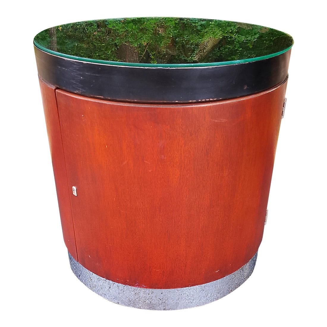 Original Ralph Lauren Mahogany Nightstand Side Table Cabinet: This is a large, and very heavy table by Ralph Lauren that blends modern design with classic craftmanship. Mahogany with storage and adjustable shelf inside. This makes a great nightstand or side