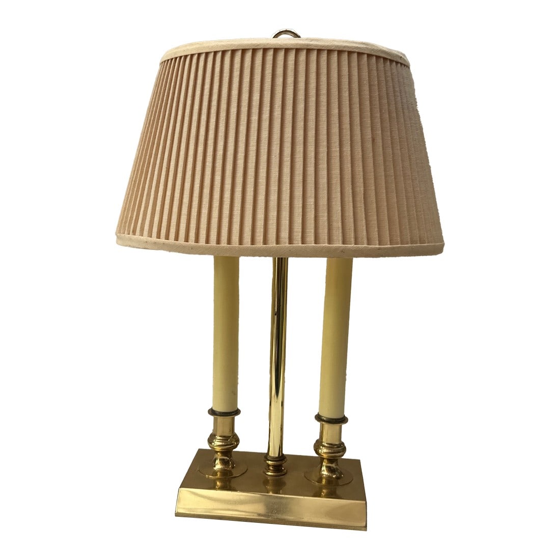 1970s Simple Brass Table Lamp With Lampshade (1 of 9)