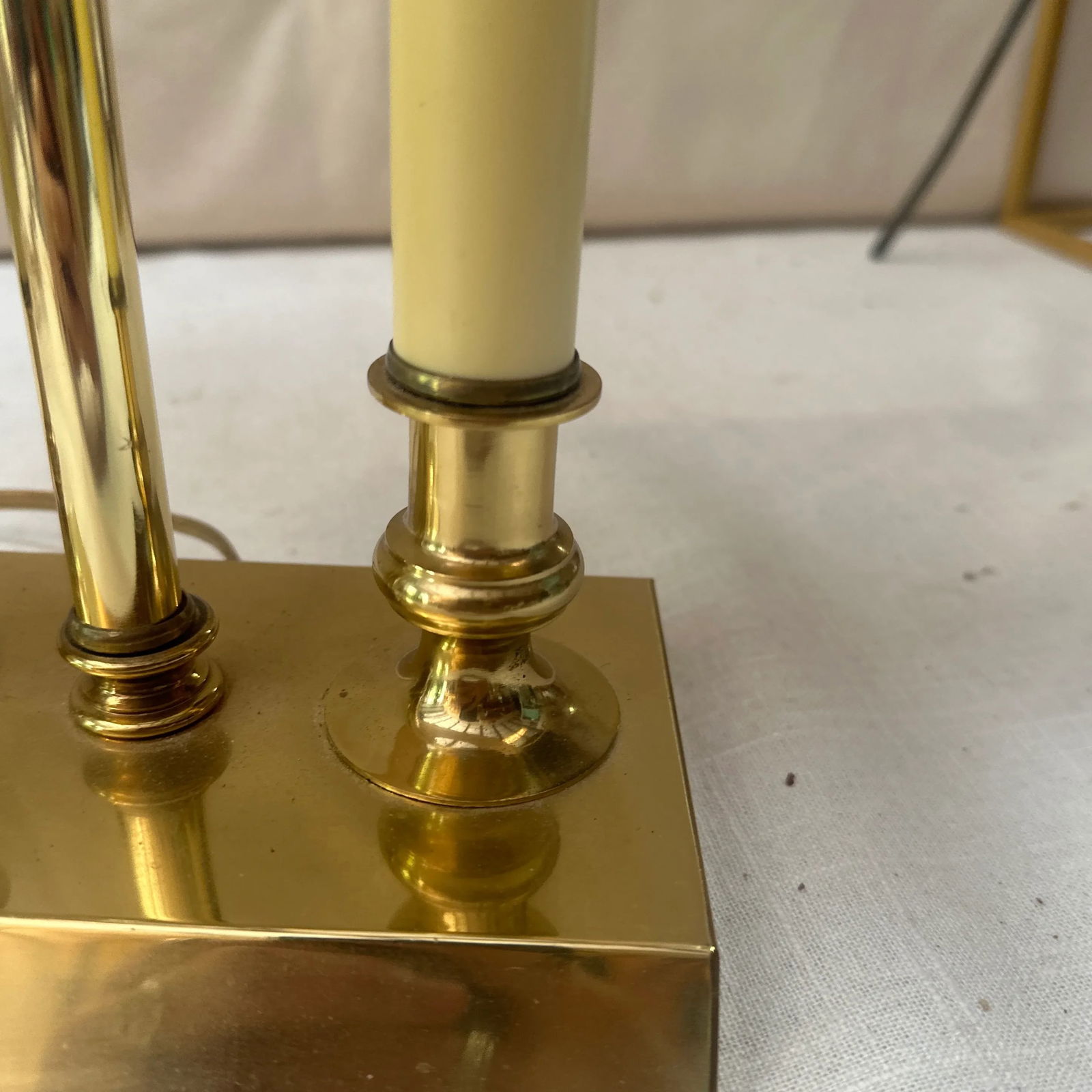 1970s Simple Brass Table Lamp With Lampshade - 4