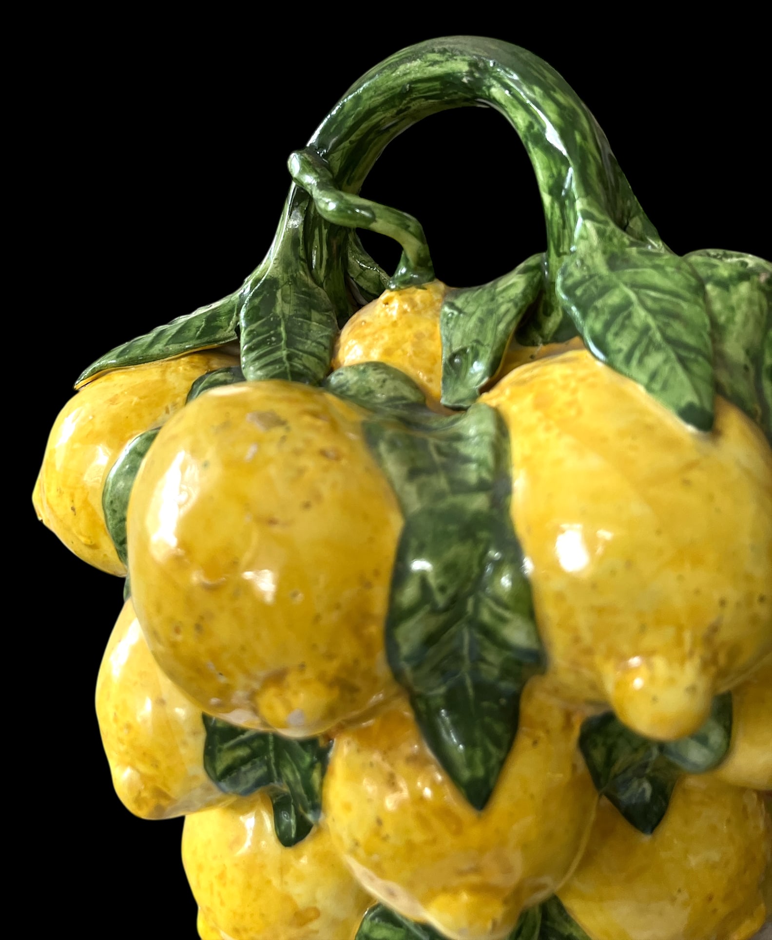 1960s Spanish Majolica Lemons Hand Painted "Botijo" Pitcher Earthenware Water Jug - 7