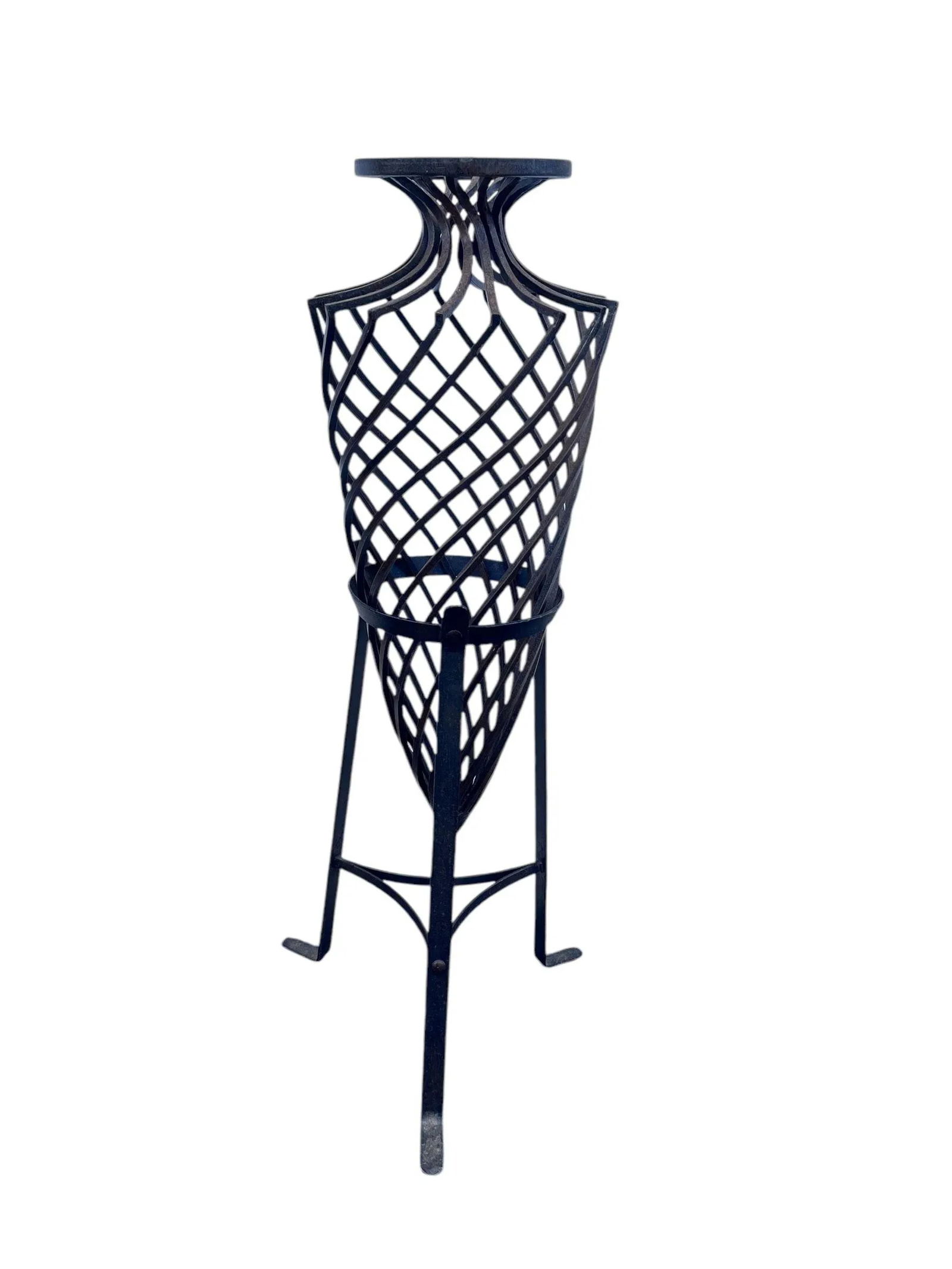 1980s Hand-Forged Wrought Iron Torpedo Urns- Set of 3 - 8