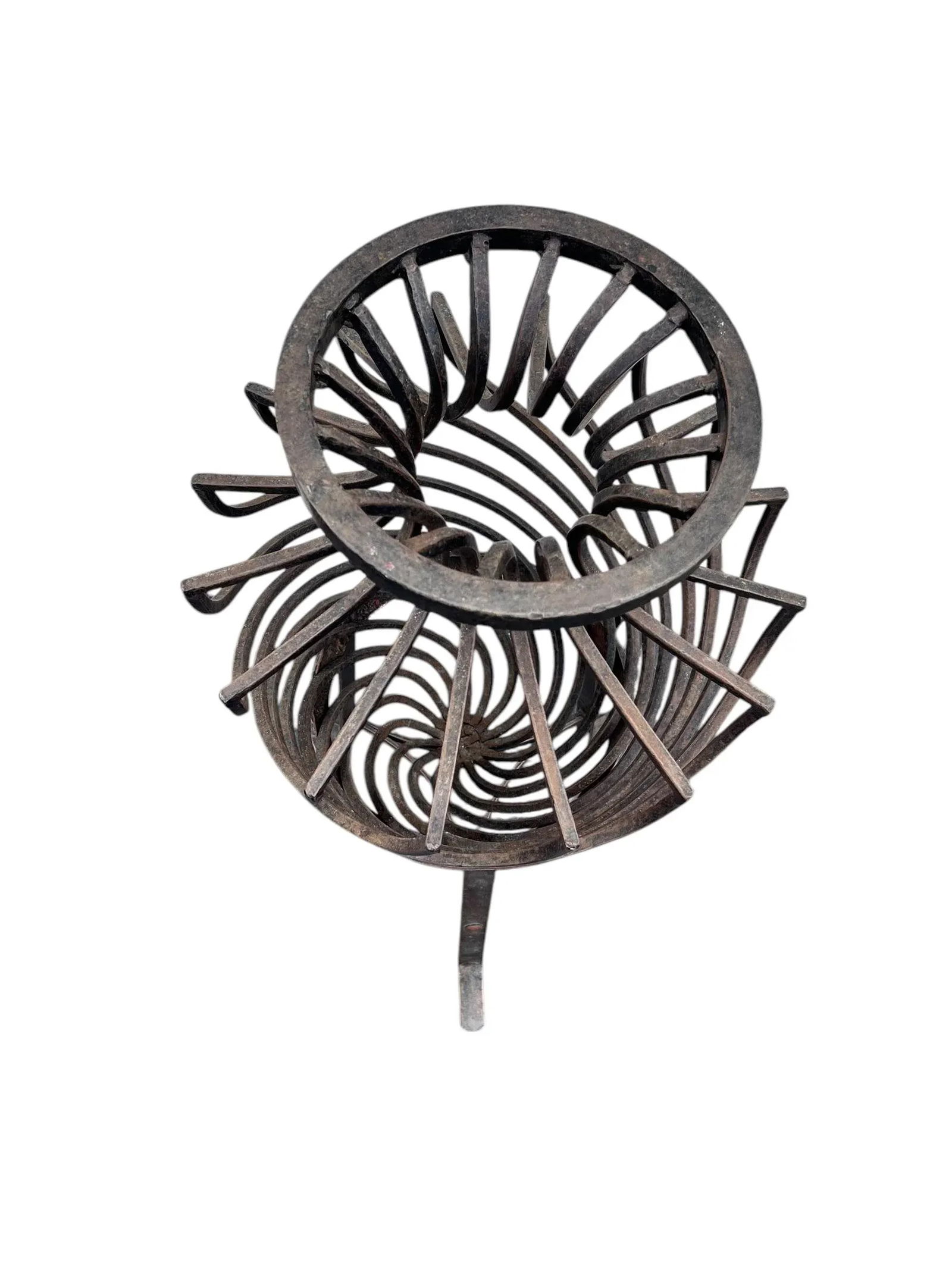 1980s Hand-Forged Wrought Iron Torpedo Urns- Set of 3 - 9