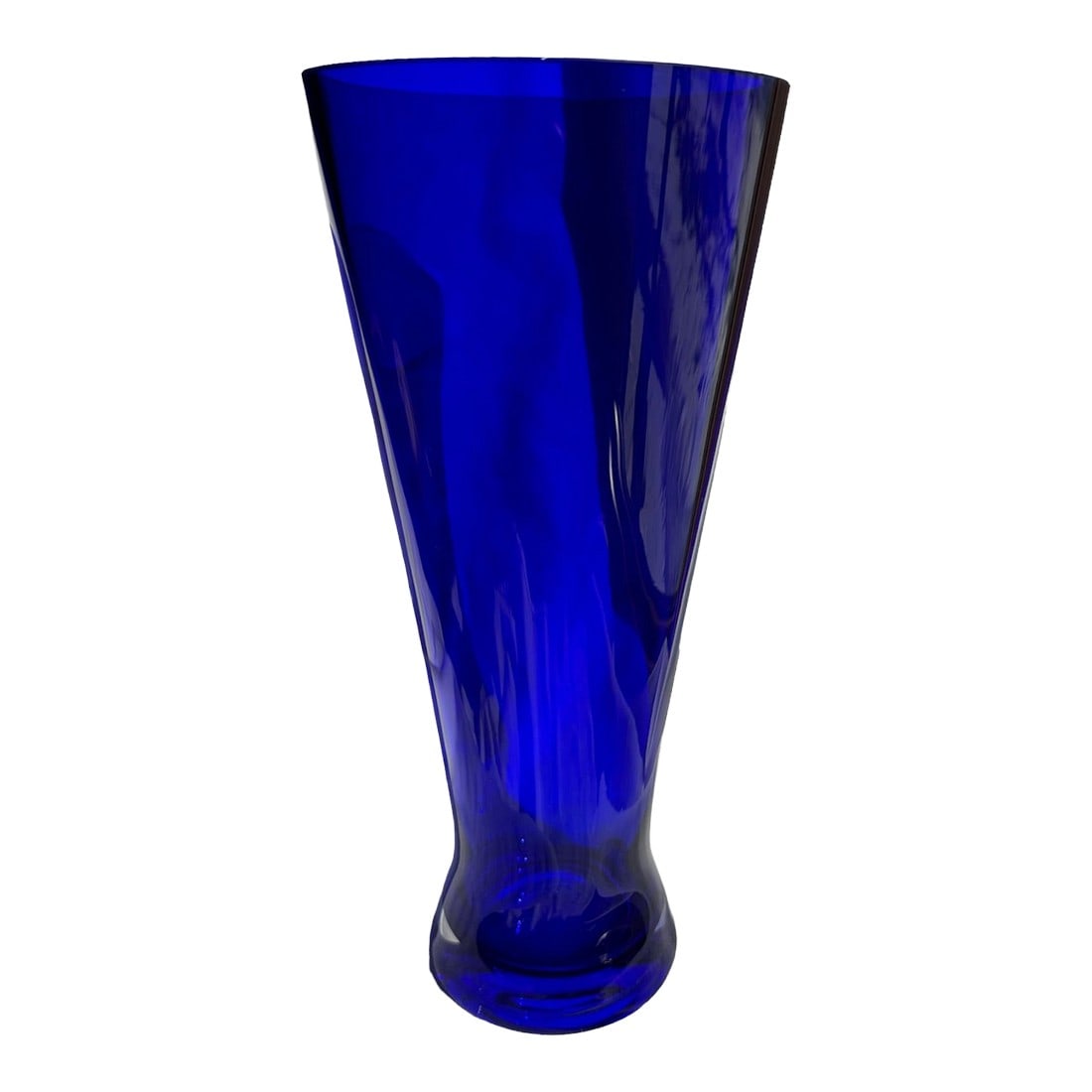 1990s Cobalt Blue Hand Blown Vase, Made in Poland (1 of 8)
