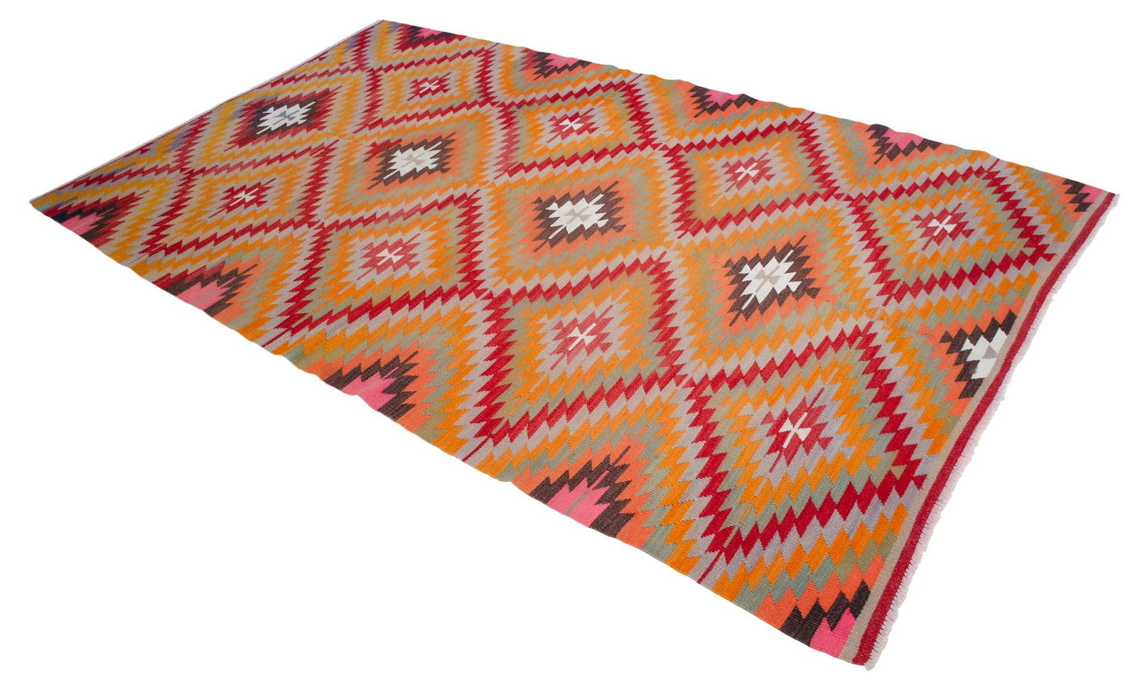 Hand Woven Turkish Rug Kilim Tribal Decor - 5'5" X 9'2" - 6