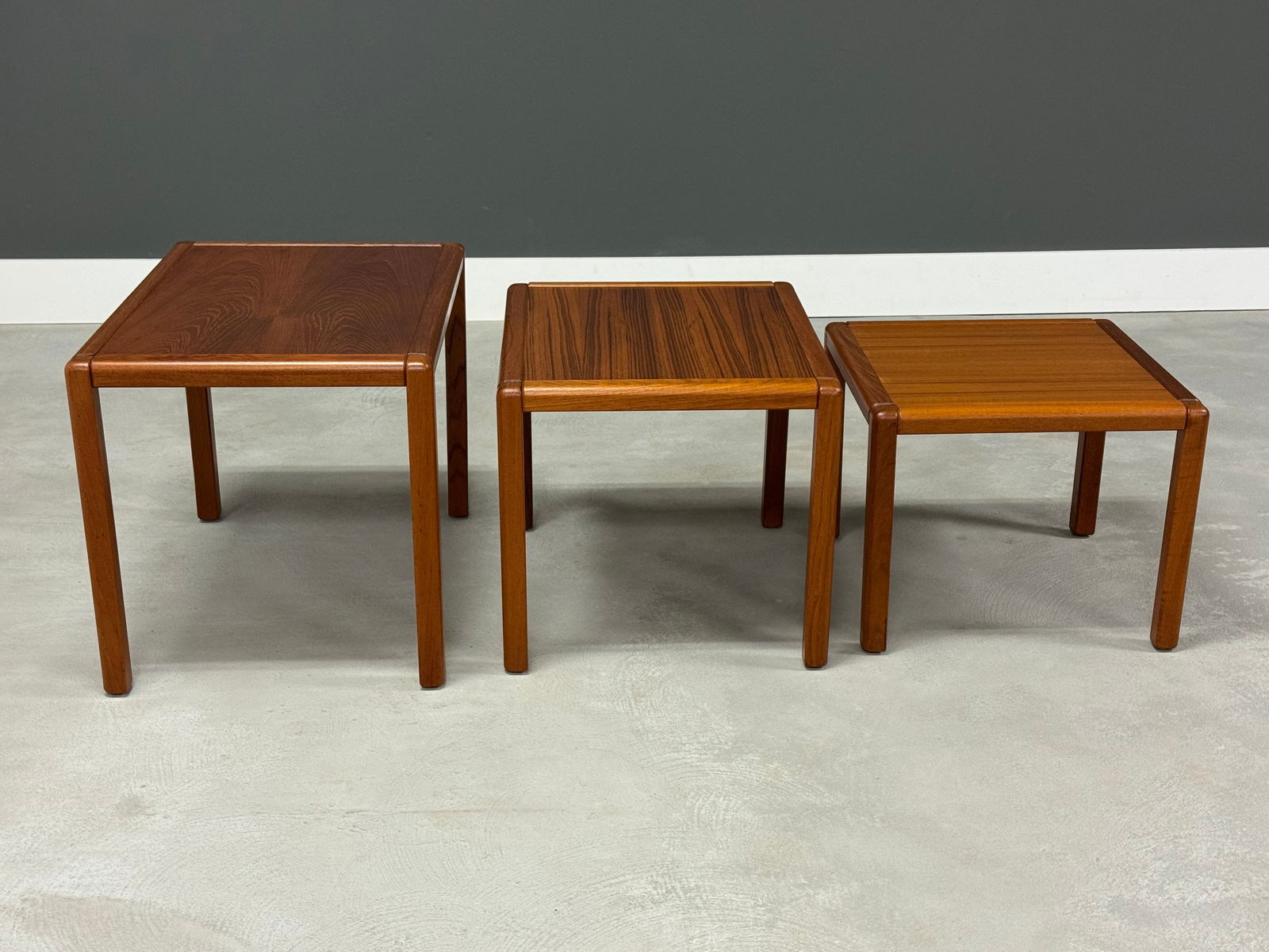 1960s Danish Modern Teak Nesting End Tables - Set of 3 - 2