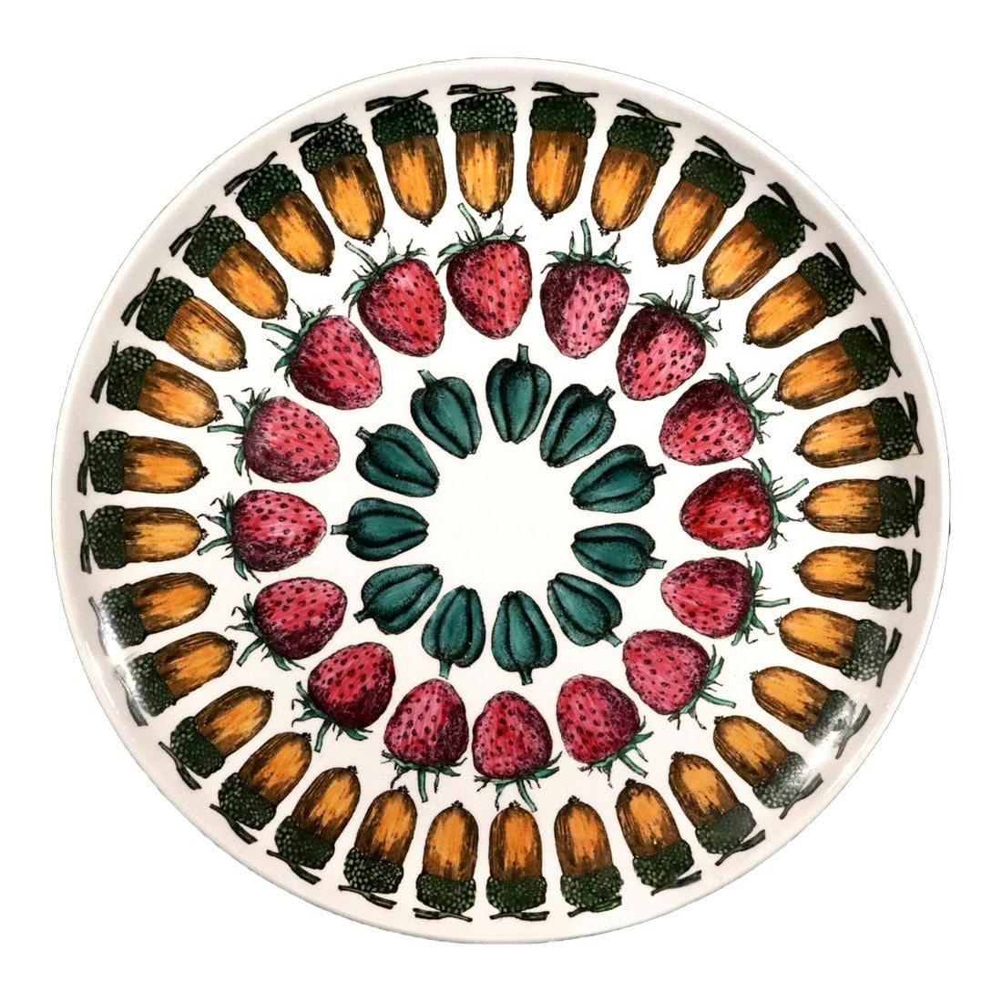 Piero Fornasetti Ceramic Plate With Giostra Di Frutta Pattern, Number 5 in Series (1 of 5)